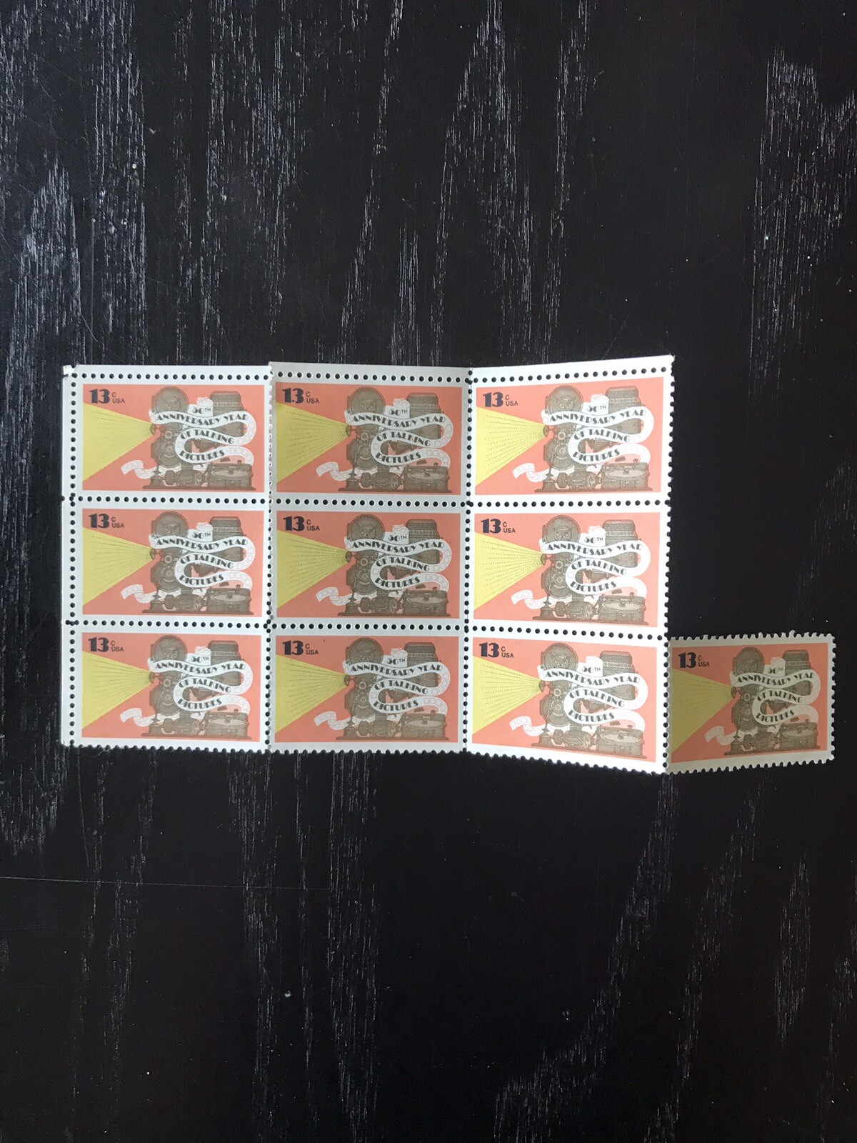 10 USPS Stamps 13 Cent – 50th Anniversary Year of Talking Pictures Stamps
