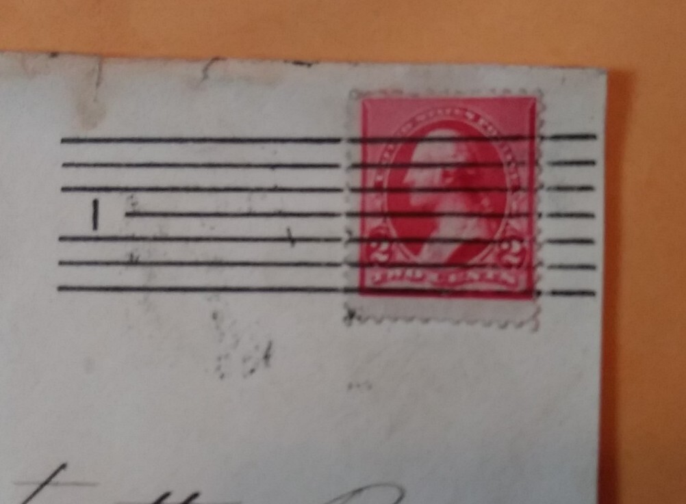 Vintage Postcard – Red George Washington 2 Cent Stamp Unique Gift Under $10