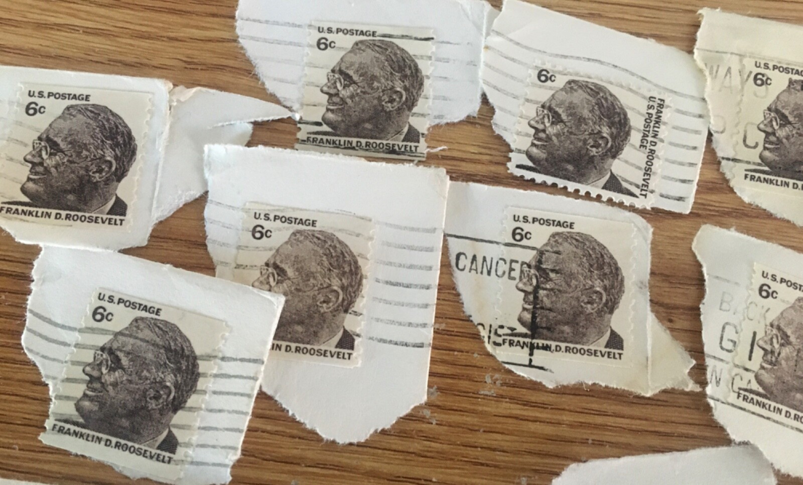 Six Cent Franklin D Roosevelt postage stamp I Used (26) for $1500 a piece