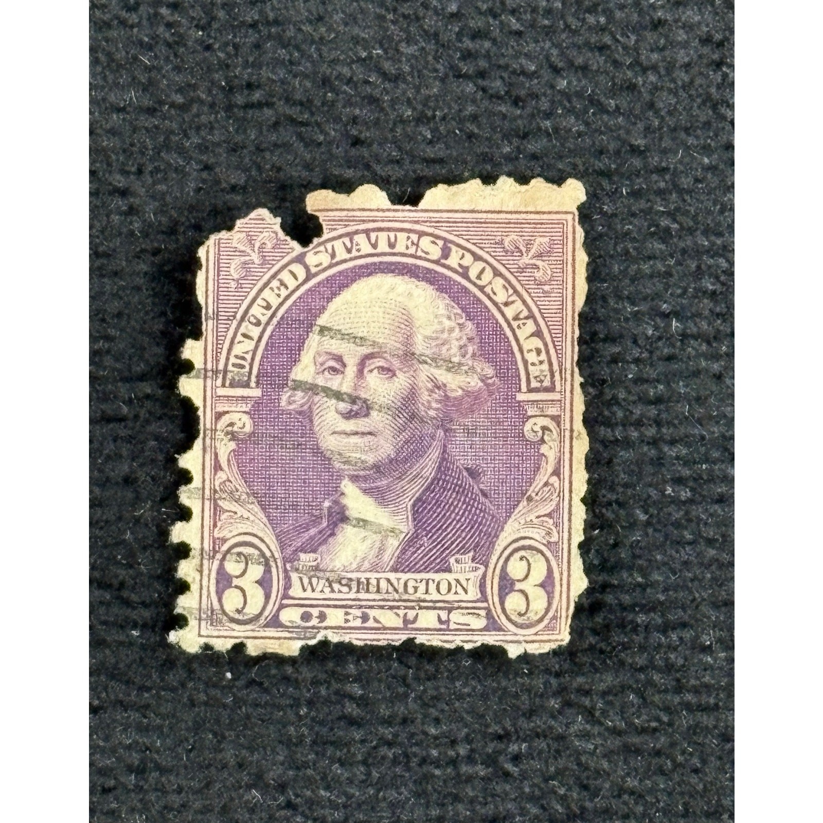 Vintage George Washington 3 Cent Postage Stamp Violet Eyes