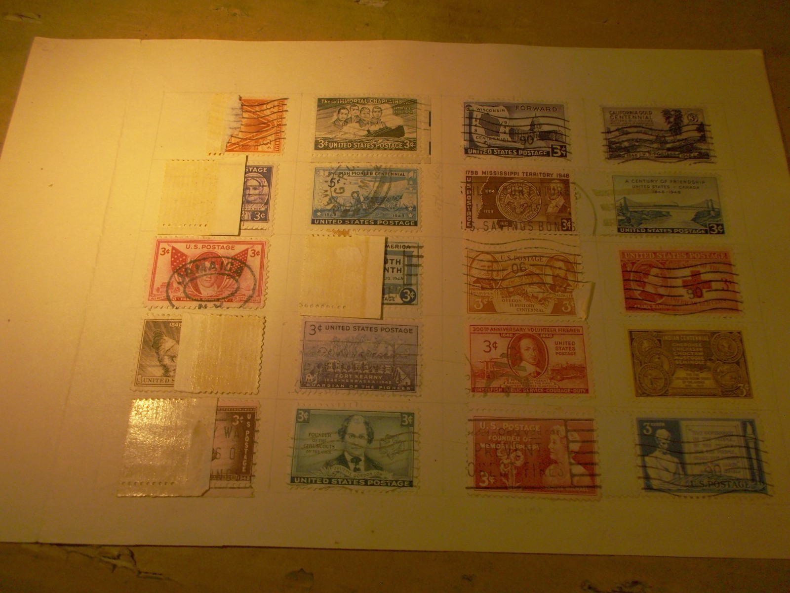 US United States Postage Stamps Over 100 on Ten Sheets. Free Shipping US sales