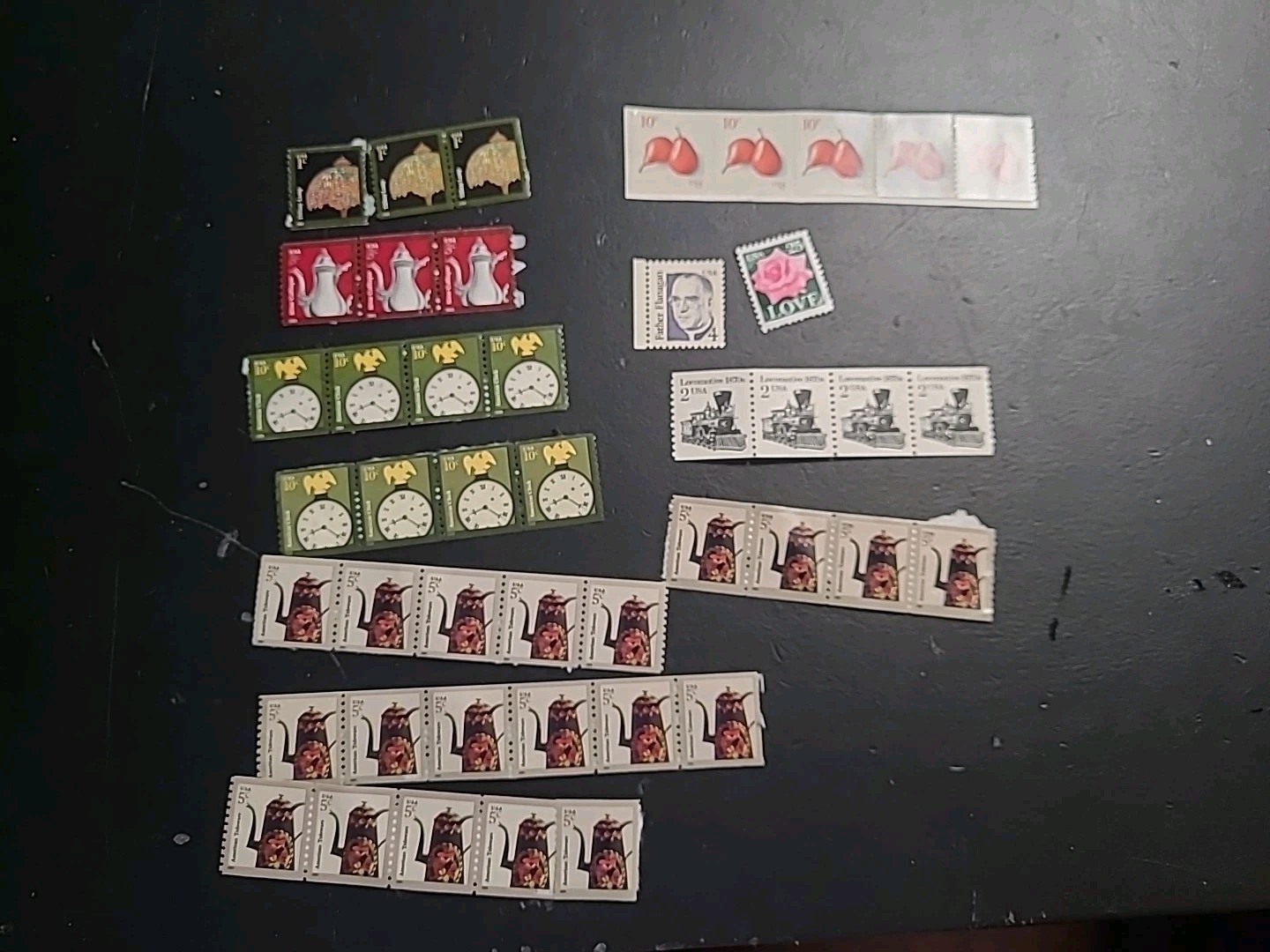 41 Various USPS Stamps 1, 2, 3, 4, 5, 10, 25 Cent