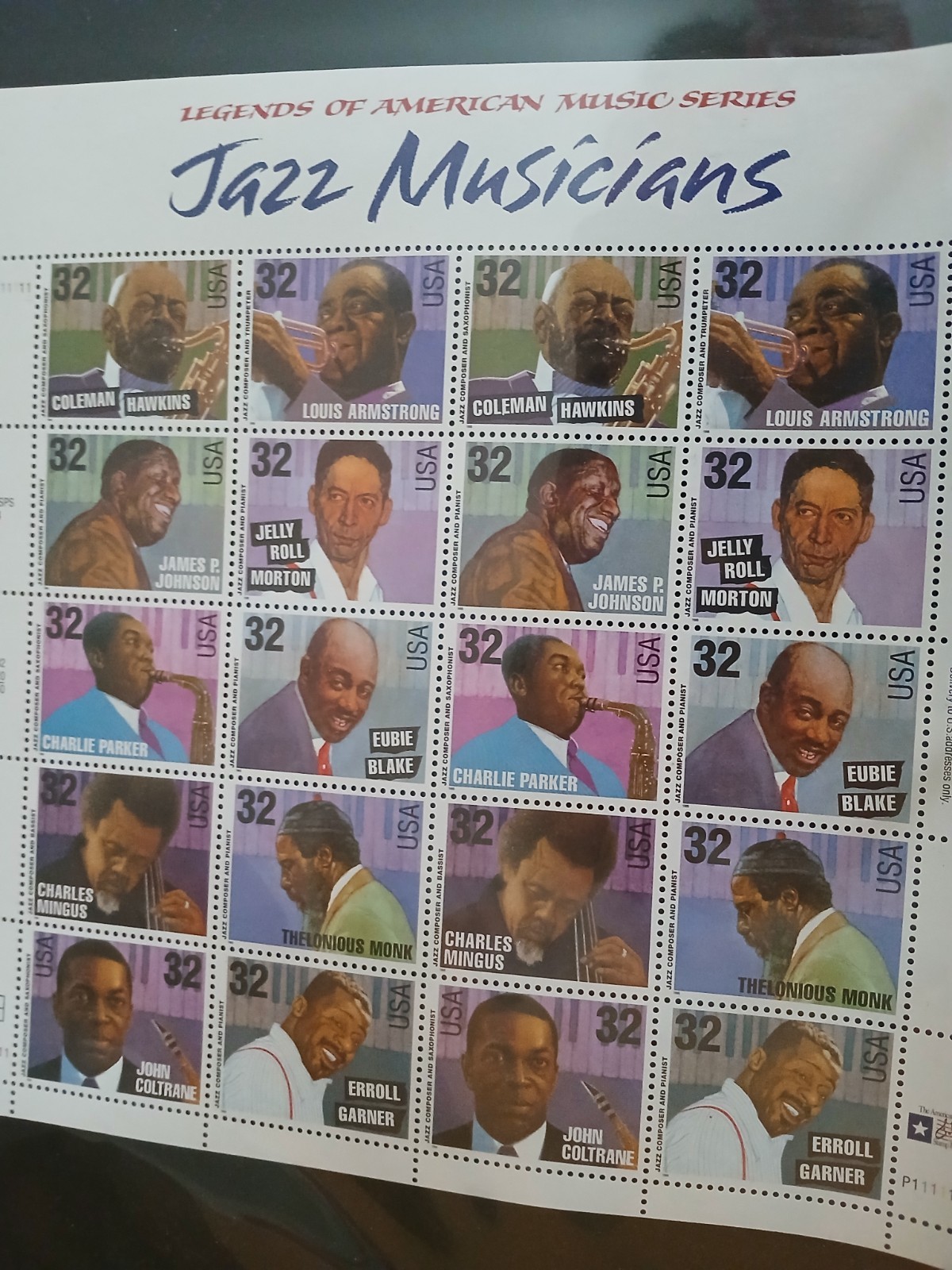 LOUIS ARMSTRONG 32¢ US Postage Stamps, USA , Gospel Singers, Jazz Musicians etc