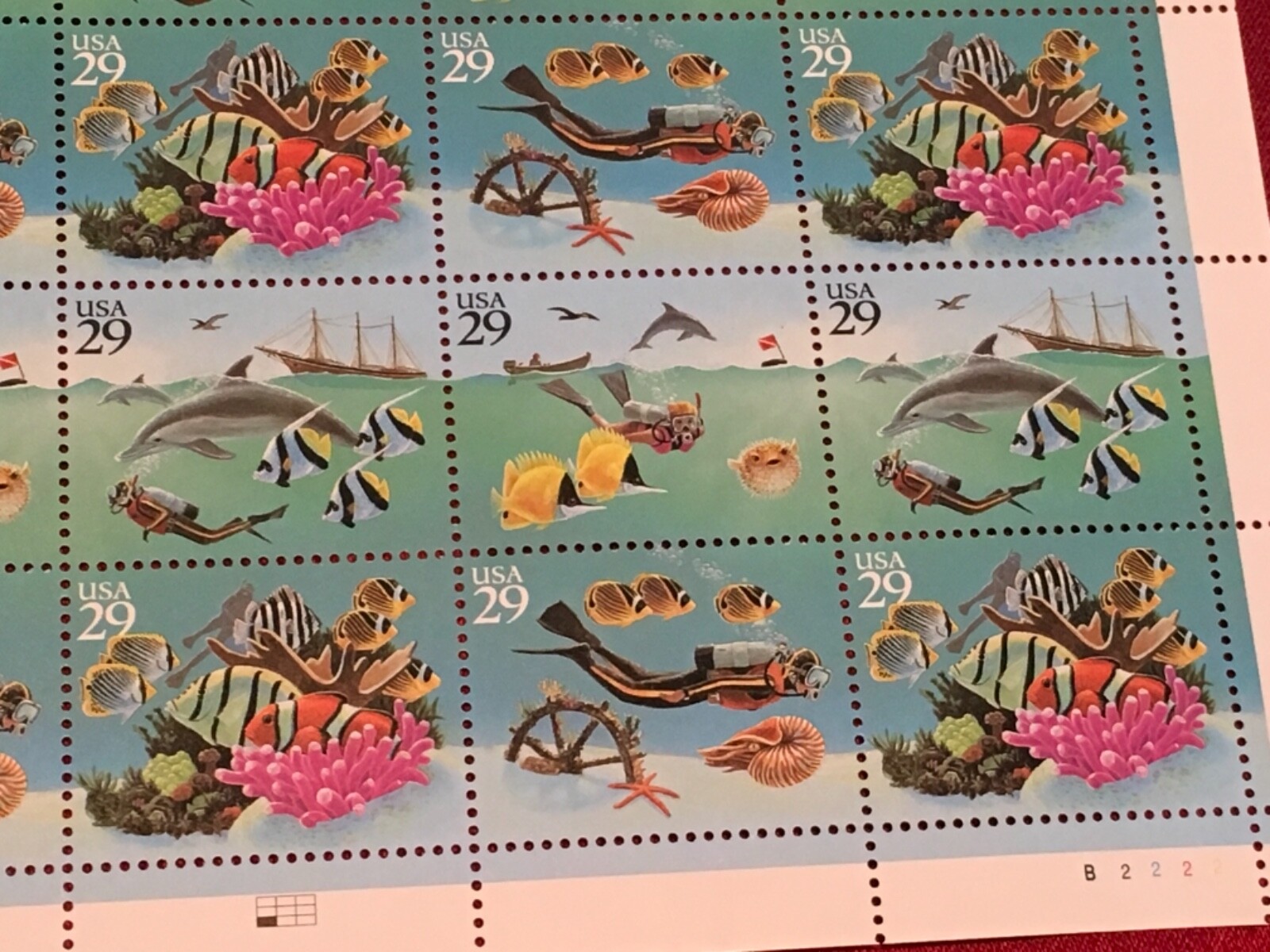 US SCOTT 2863 -24 WONDERS OF THE SEA STAMPS 29 CENT FACE MNH