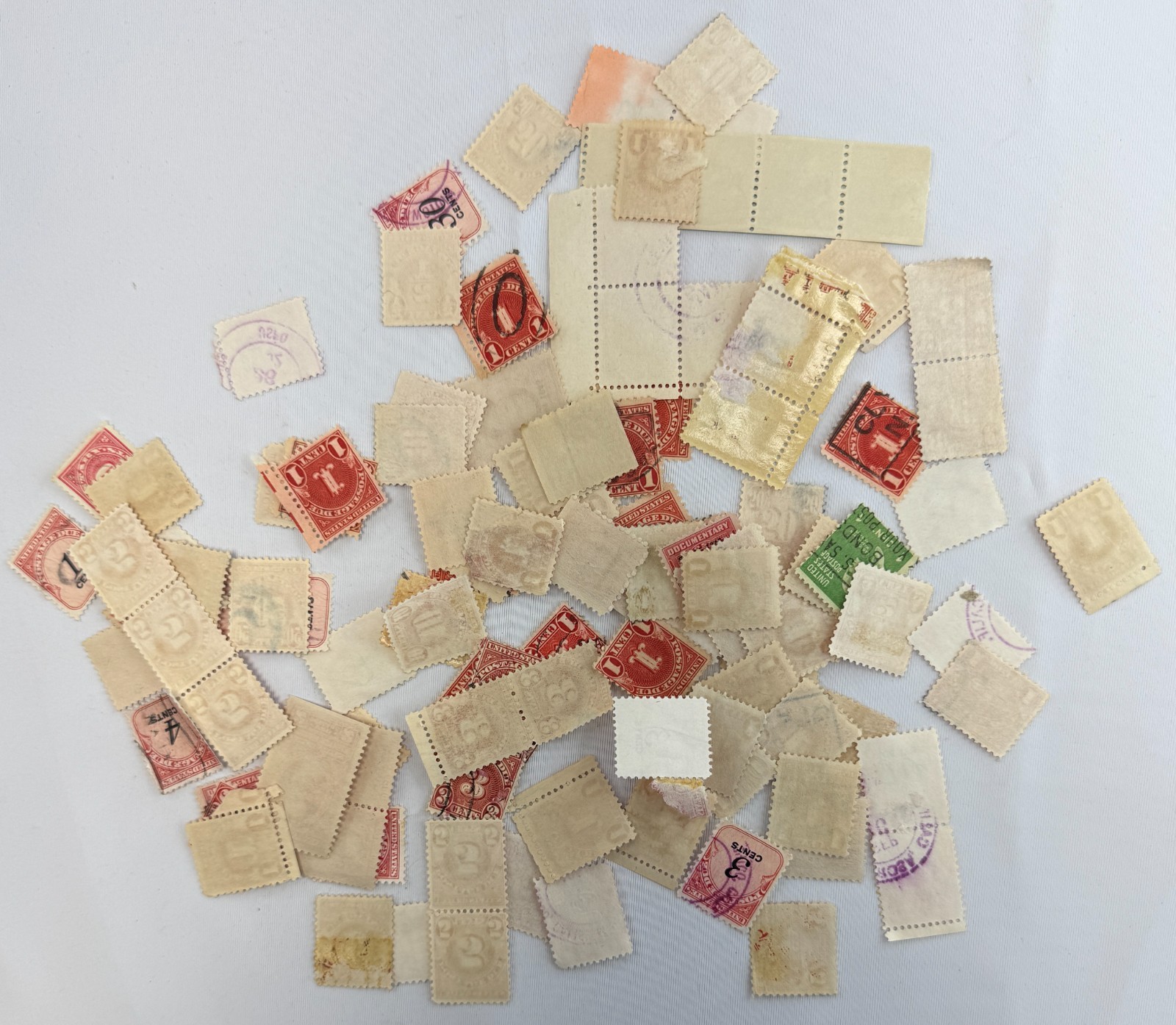 Vintage US Postage Due and Revenue Stamp Mixture 1910s through 1950s