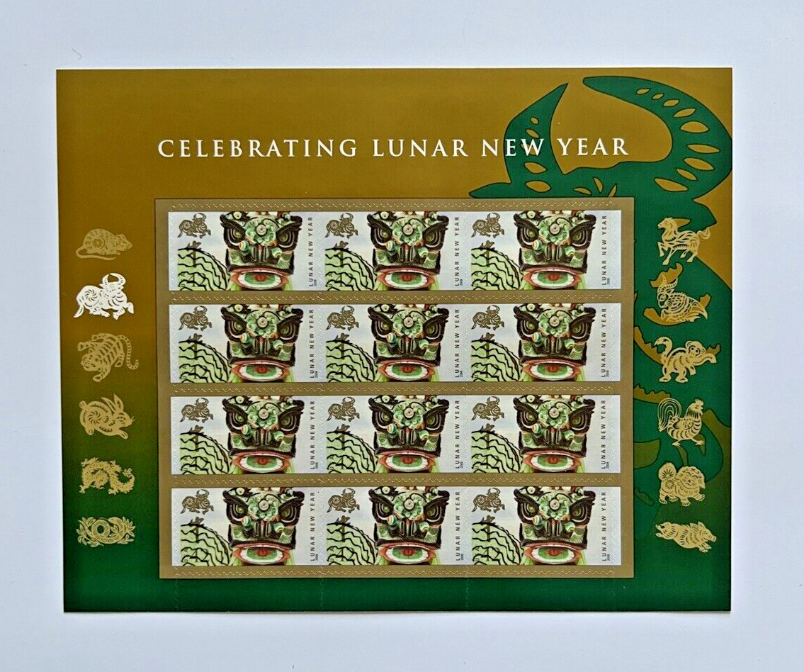 US SCOTT 4375 PANE OF 12 LUNAR NEW YEAR STAMPS 42¢ FACE – The Ox