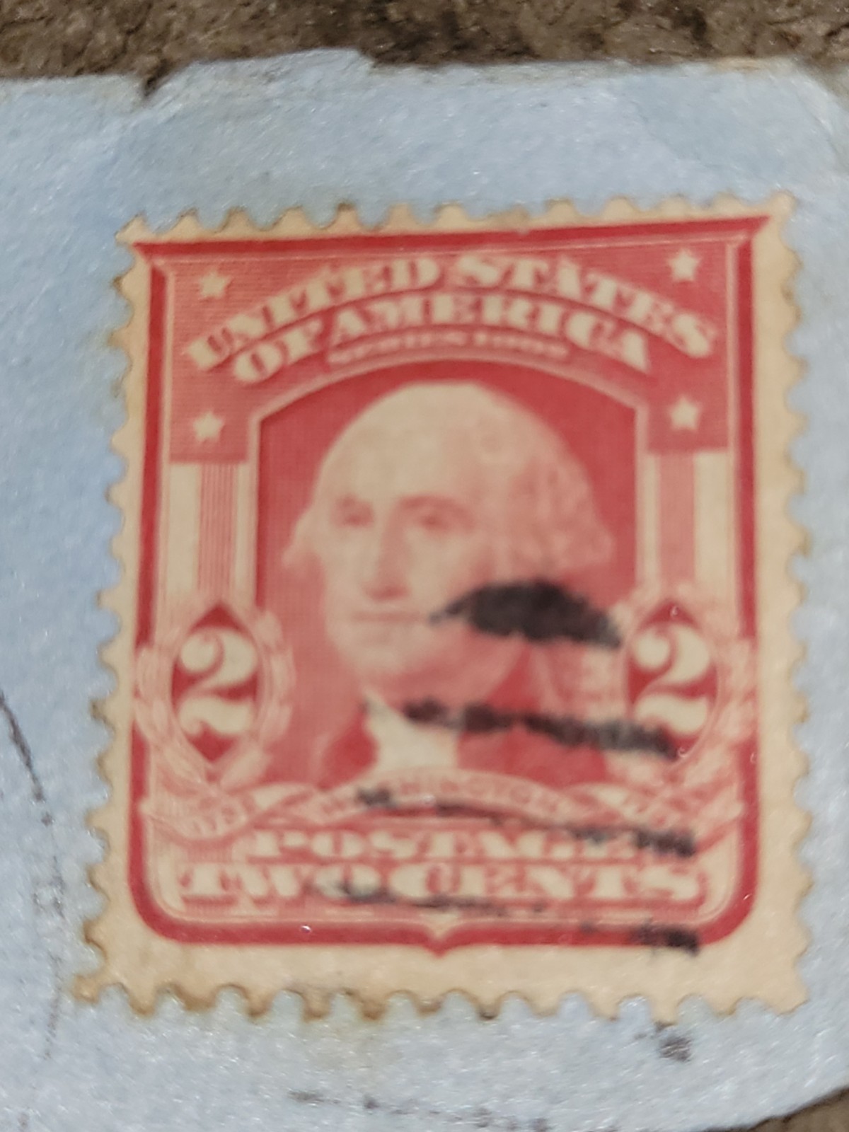 US George Washington 2 Cent Carmine Red Stamp 1902-1903, USED.