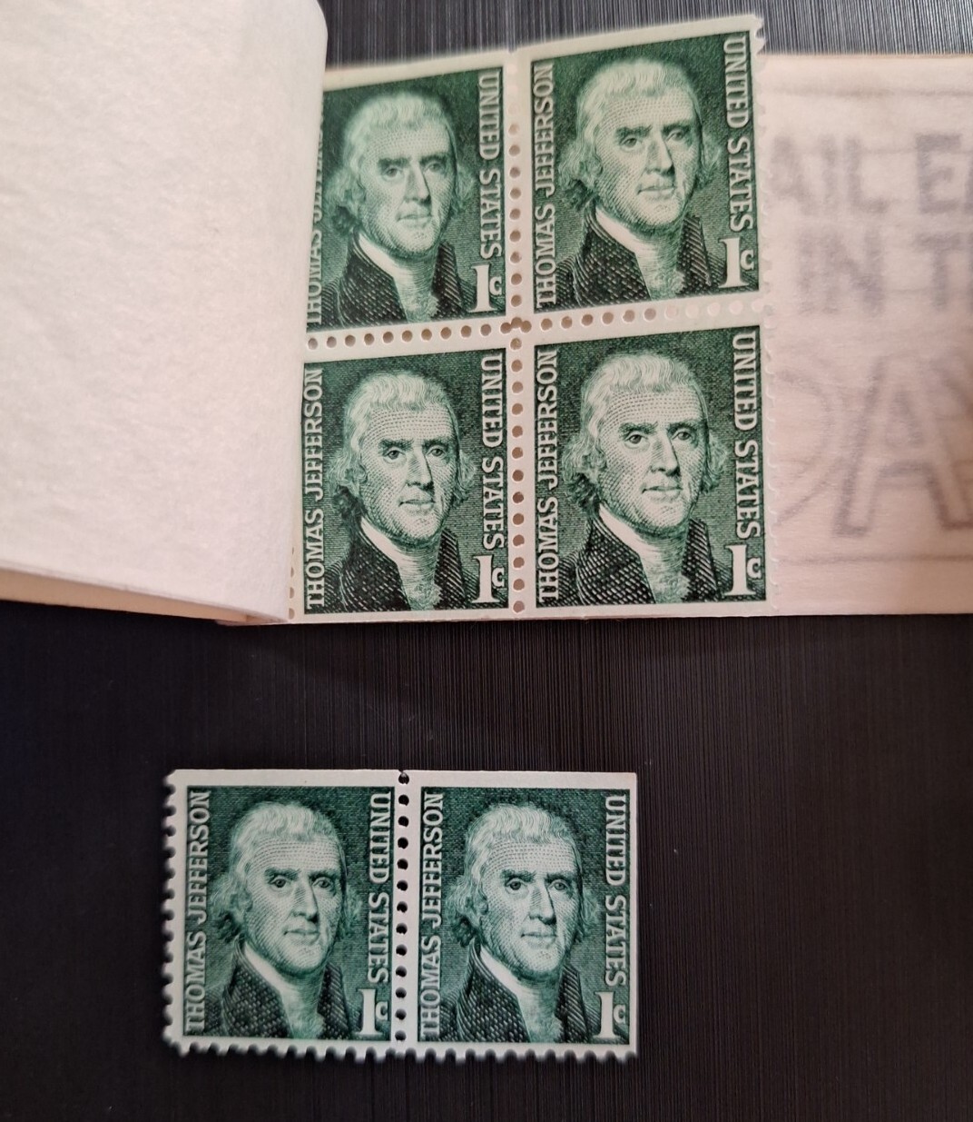 6 Mint US President Jefferson USA Postage sTamps Inside Booklet