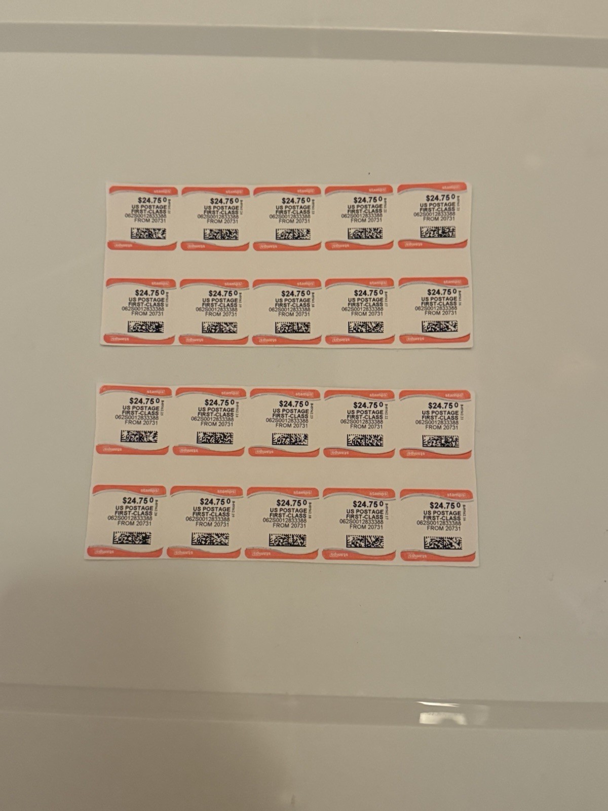 Discount Stamps $24.75 Face Value 40 Stamps 10, Per-Sheet. 40 Total.