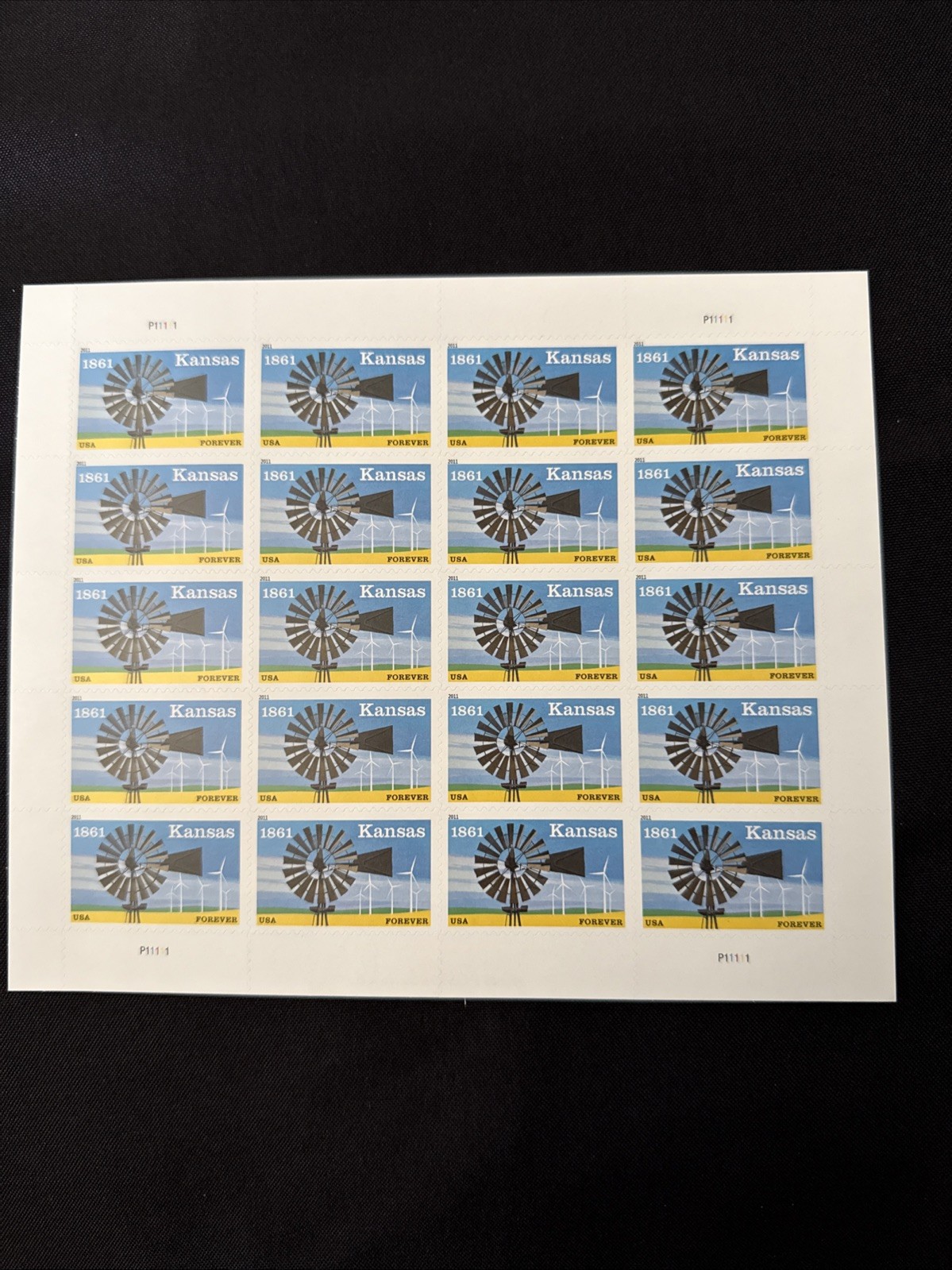 US 2011 SC 4493 Kansas Statehood – Sheet of 20 MNH Fresh