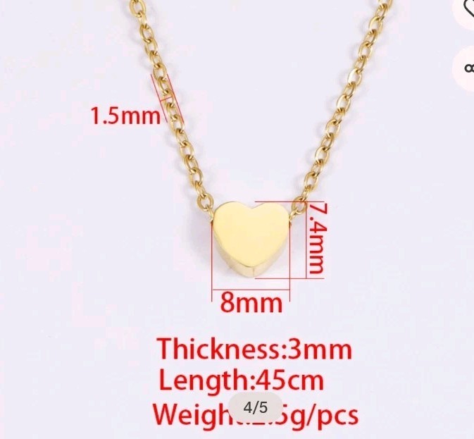 Gold Floating Heart 14K – Gold Metal 16-18″ Adj Chain Necklace 💕💕💕