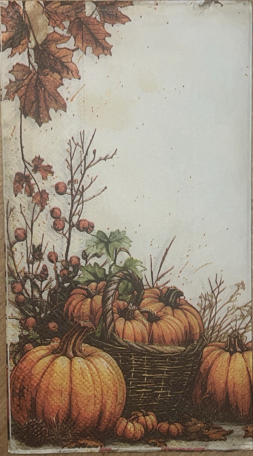 TWO Individual Dinner Decoupage Napkins/autumn/Halloween/ Pumpkins