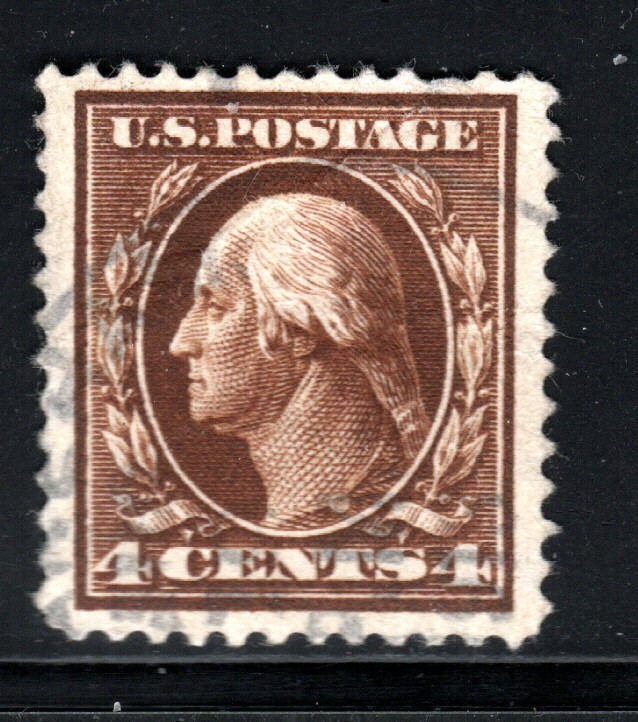 U.S. Stamp – (circa 1910-1911) 4¢ George Washington (perf 12 – S/L wmk) SC# 377