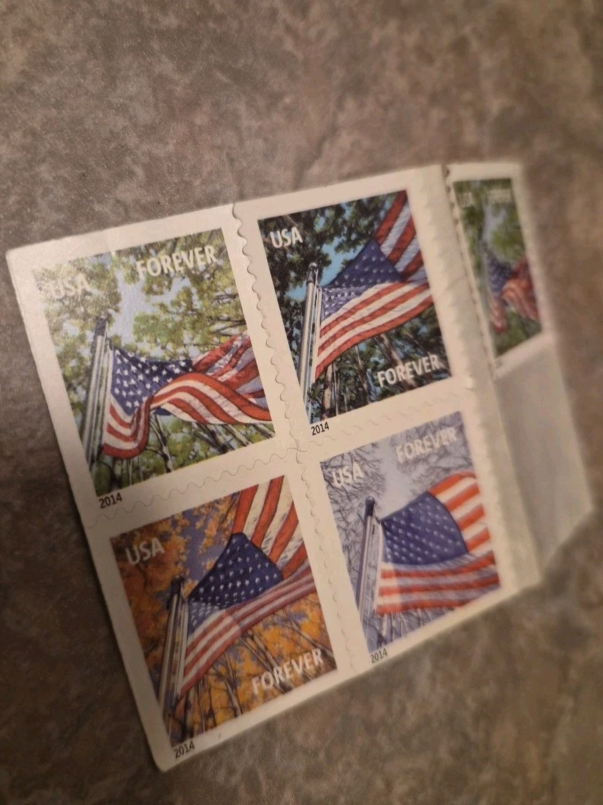 FOREVER STAMPS 2014 BLOCK OF 5 A FLAG FOR ALL SEASONS MNH