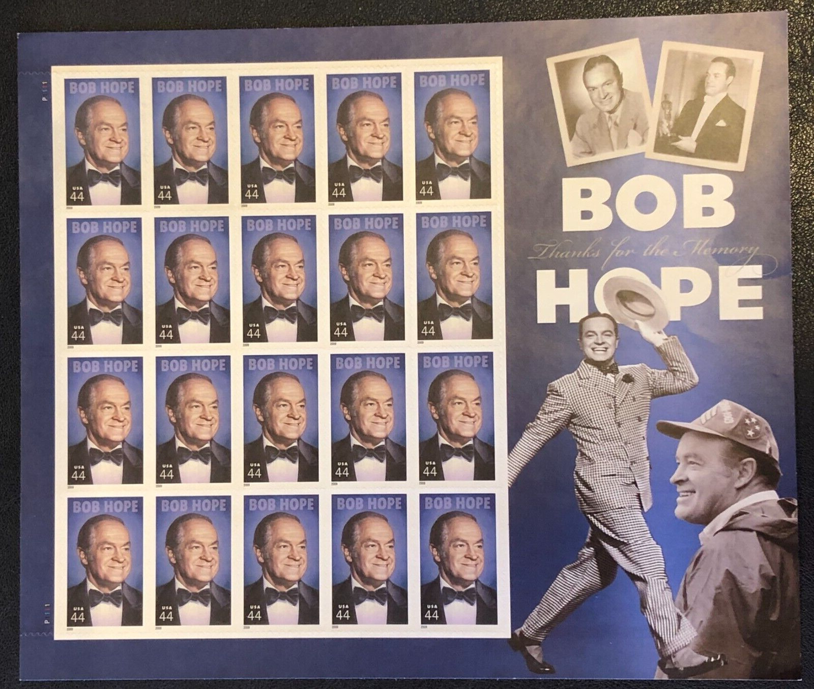 Bob Hope 2008 Thanks for the Memories 44¢ Stamp 20ct Sheet U.S. Postage