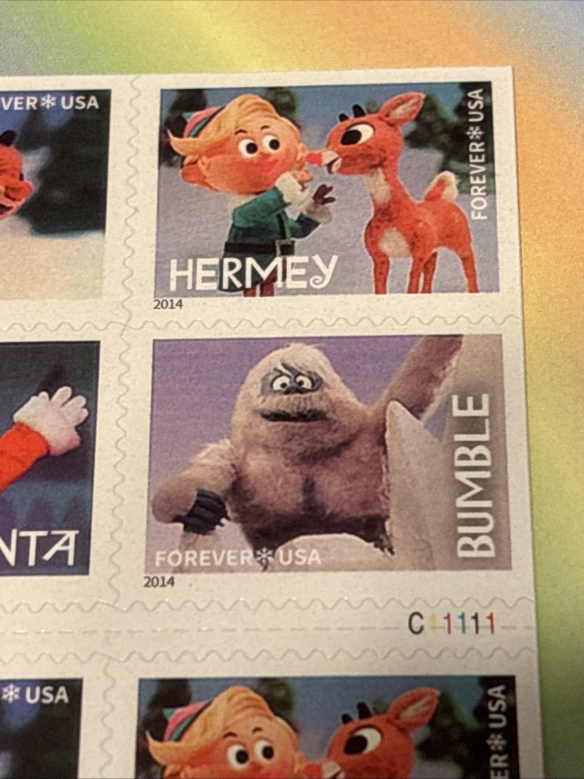 OUT OF PRINT! 2014 RUDOLPH THE RED NOSED REINDEER 20 Christmas Forever Stamps
