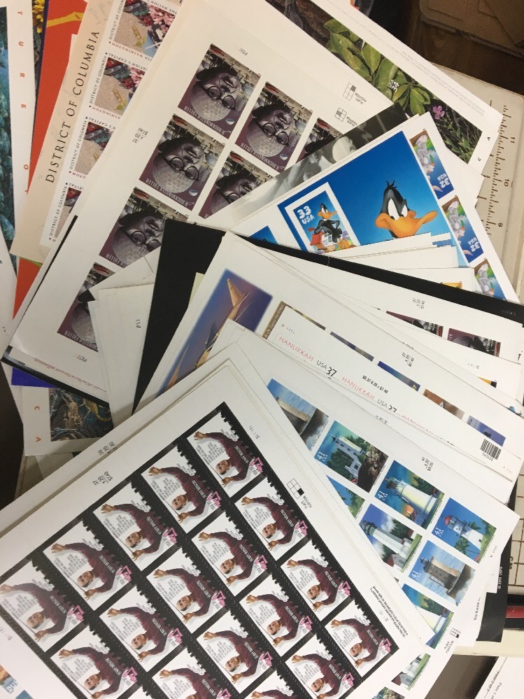 Self Stick Sheets Mint Postage Stamps Nice $2500 Face Value .25 Thru .44