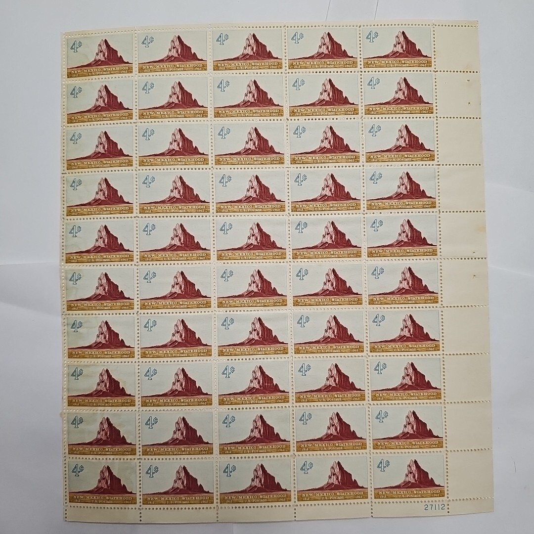 Stamp US Postage 4c 4 Cent Sheet OF 50 Stamps New Mexico Statehood