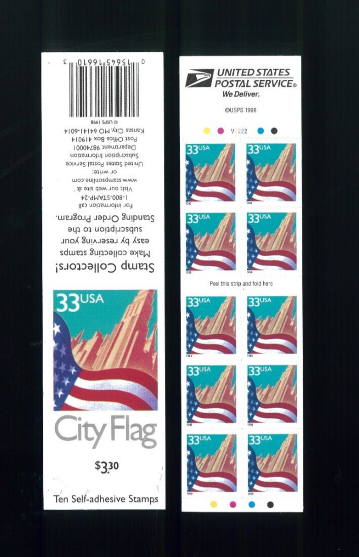 United States 33¢ Flag over City Postage Stamp #3278 Booklet