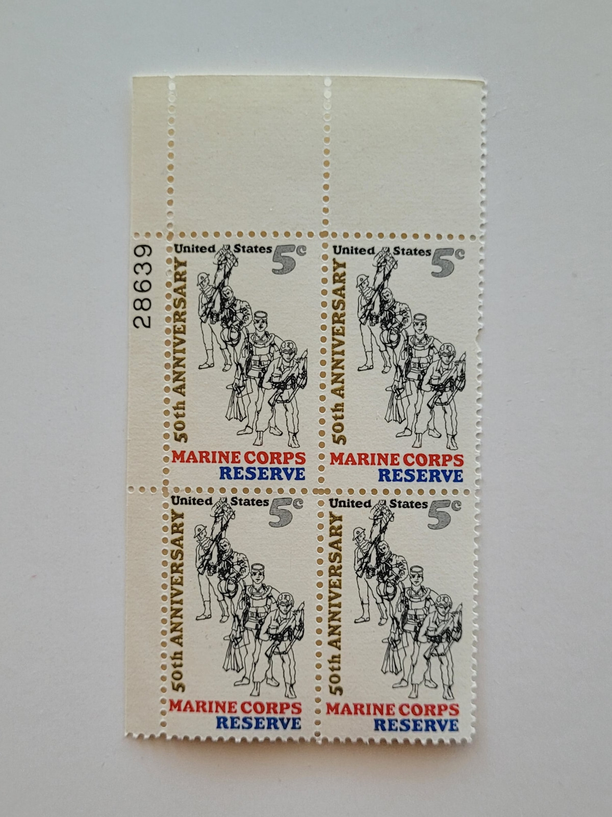 1966 US Marine Corps Reserve, WW II, 5c Block of 4 Sc #1315 MNH OG