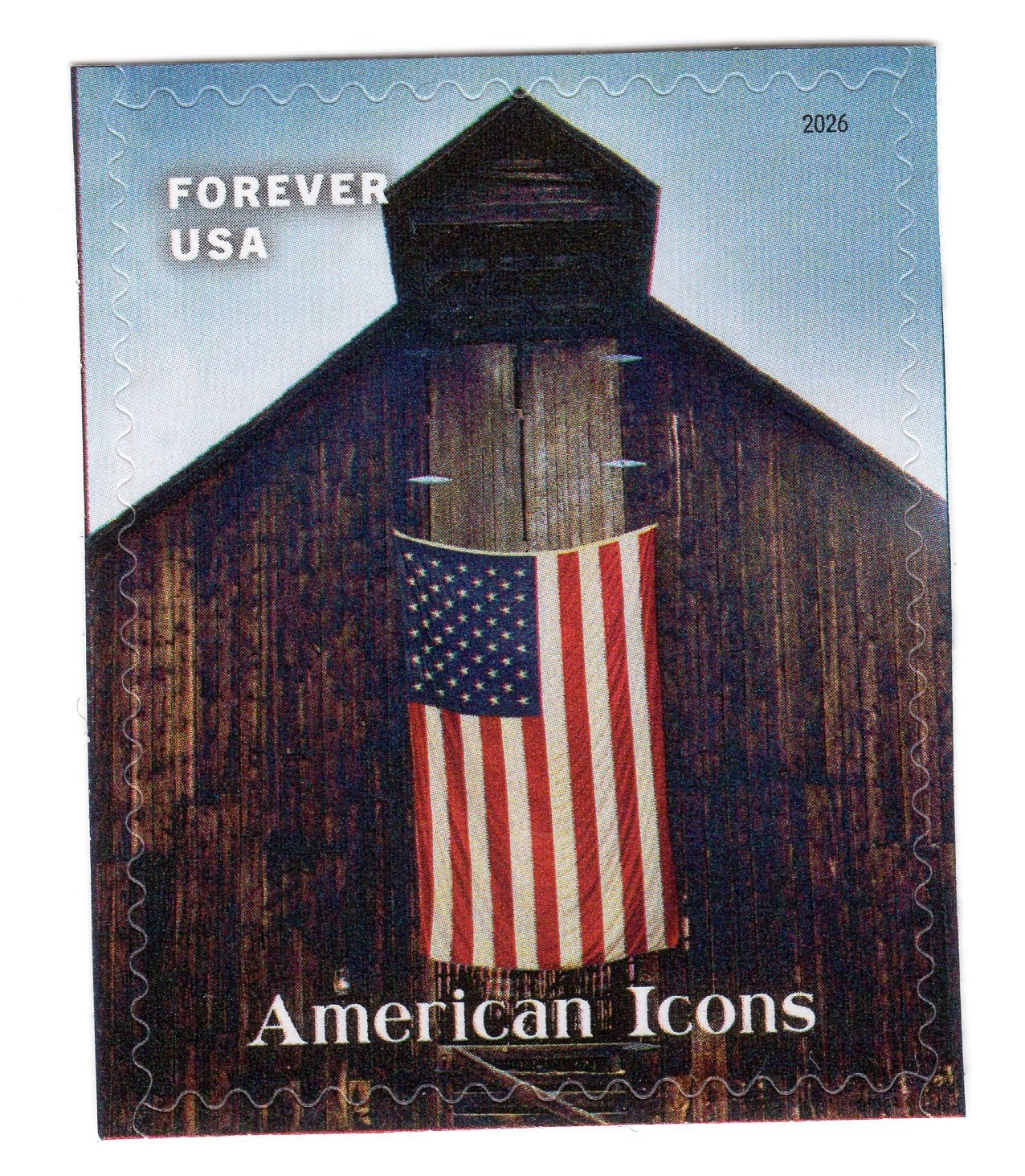 USPS American Icons Flag on Barn Single Forever Stamp – MNH (6105)