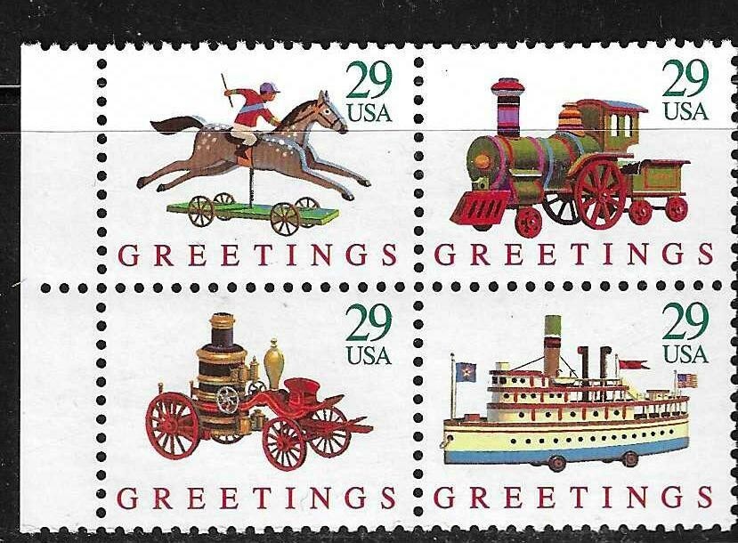 USA SC # 2714a Greetings -Toys – Christmas 1992 . MNH