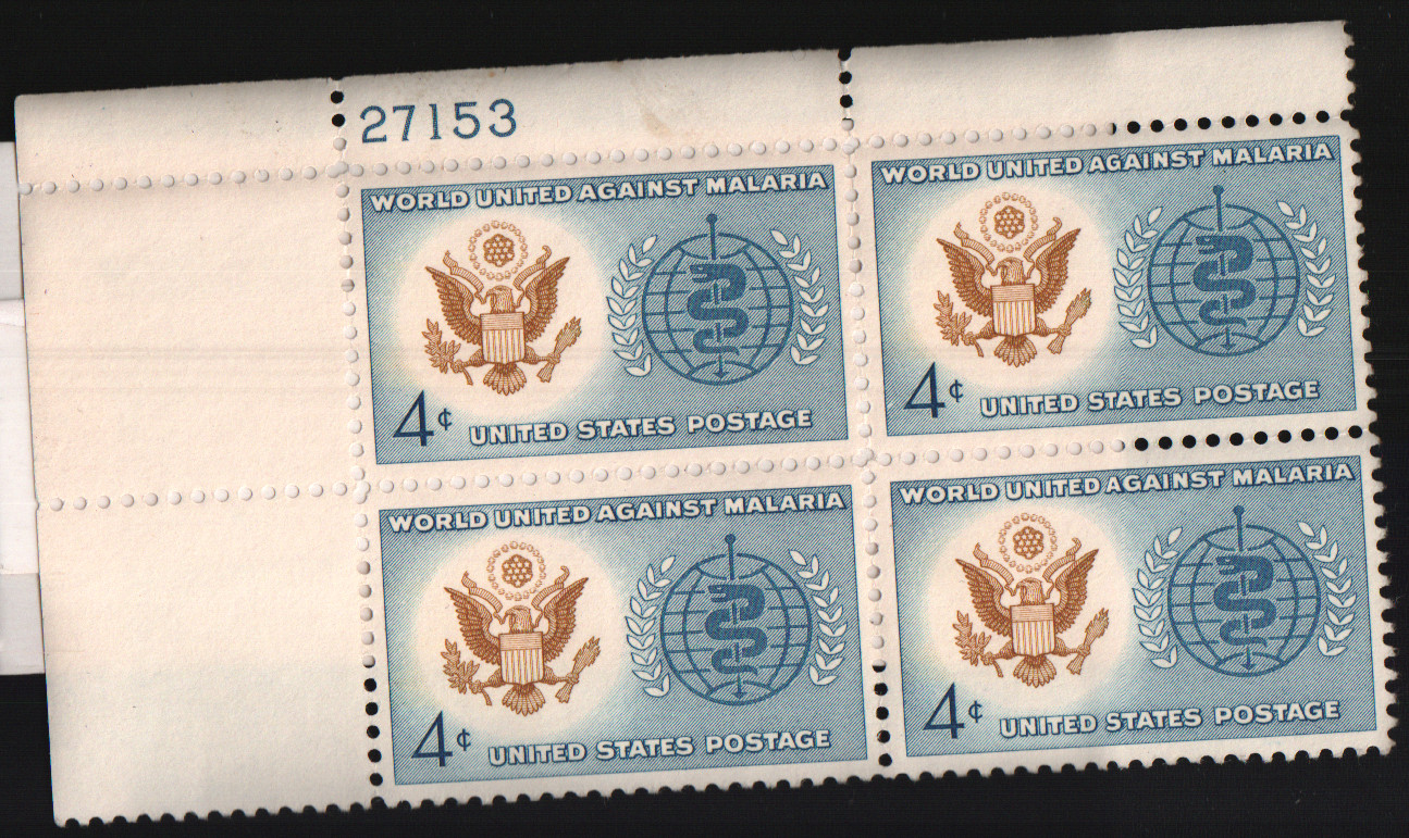 1962 4c Malaria Eradication Block of Four Scott #1194 ST143