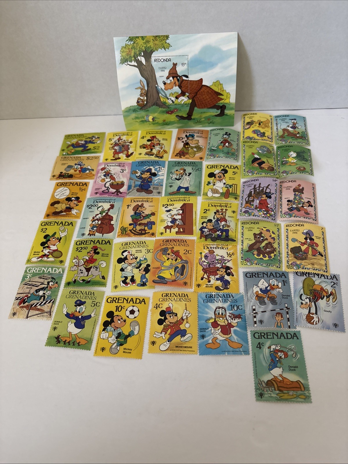 Disney Stamp UNUSED Bundle Grenada Dominica Redona