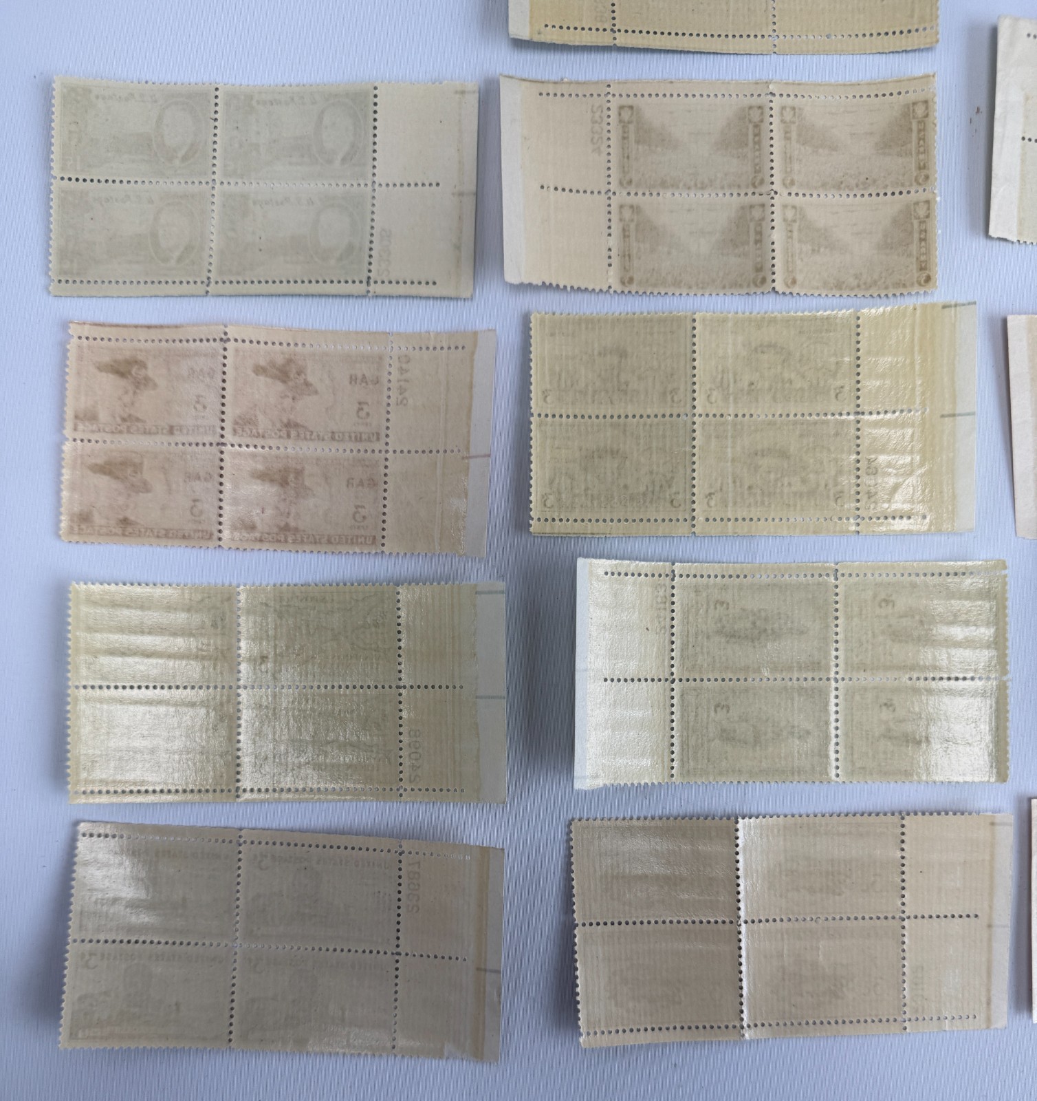 13 Different US Commemorative Plate Blocks of 4 1945–1952 American History