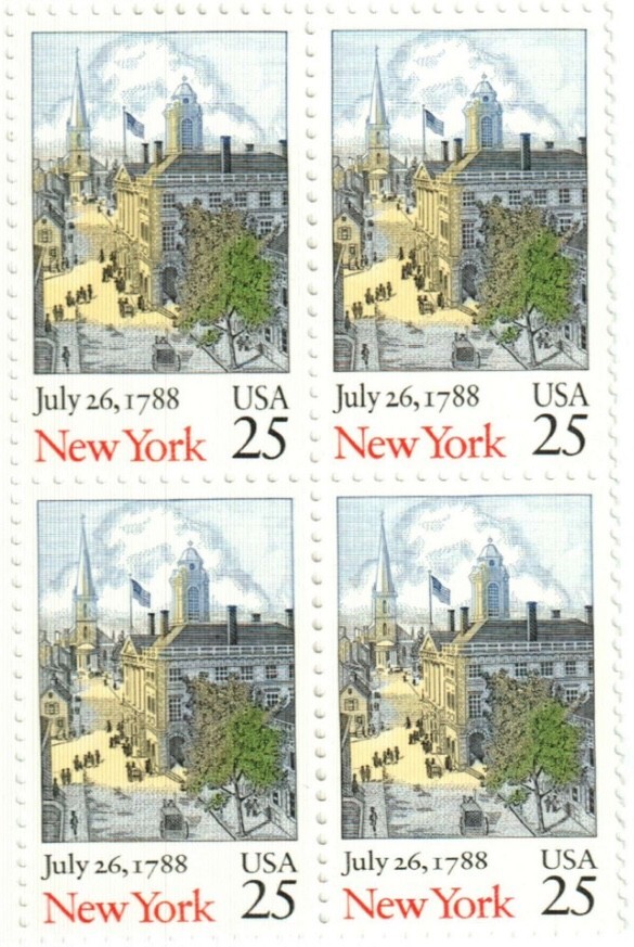 United States 25¢ New York Statehood Postage Stamp #2346 x 100 singles