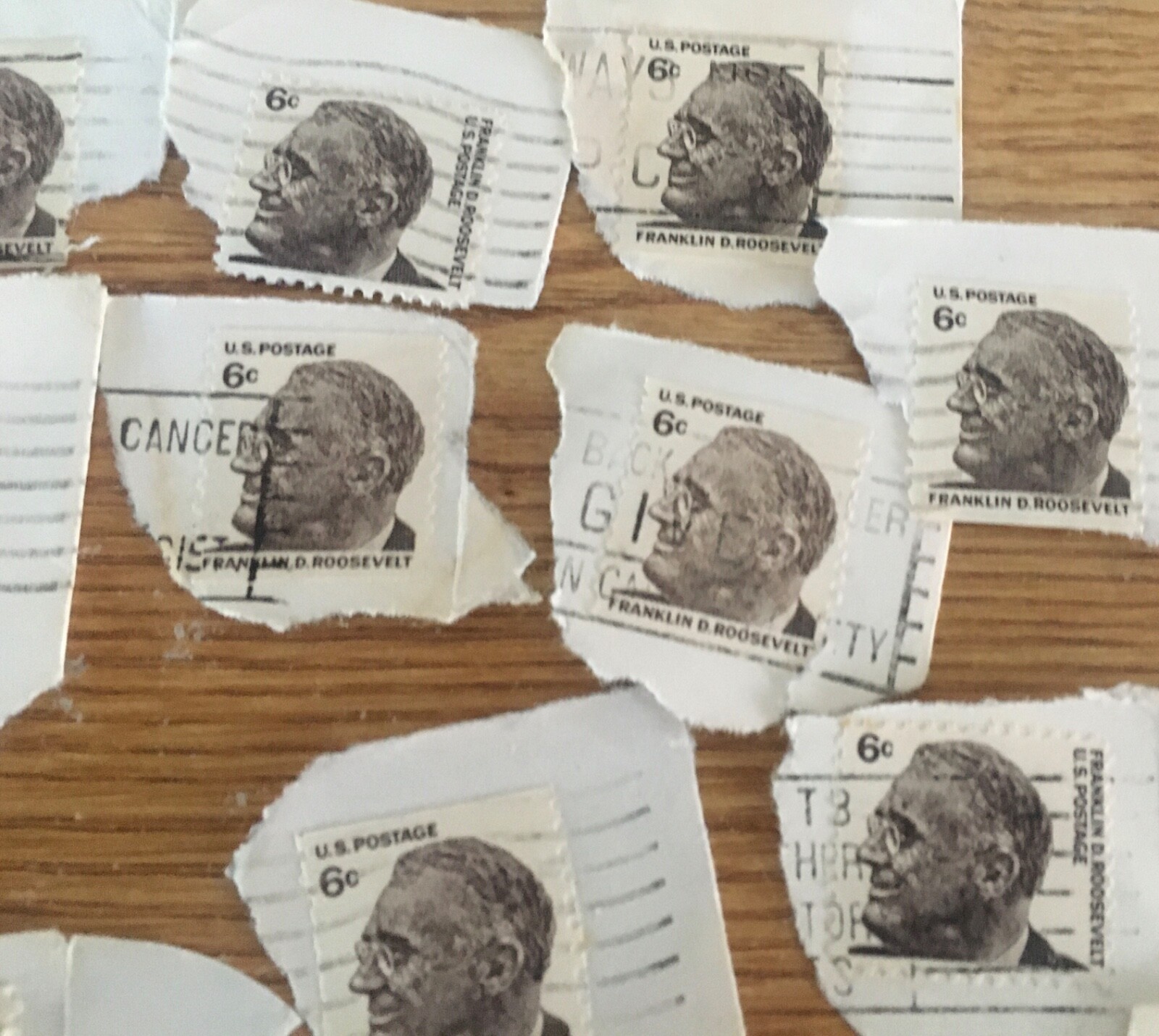 Six Cent Franklin D Roosevelt postage stamp I Used (26) for $1500 a piece