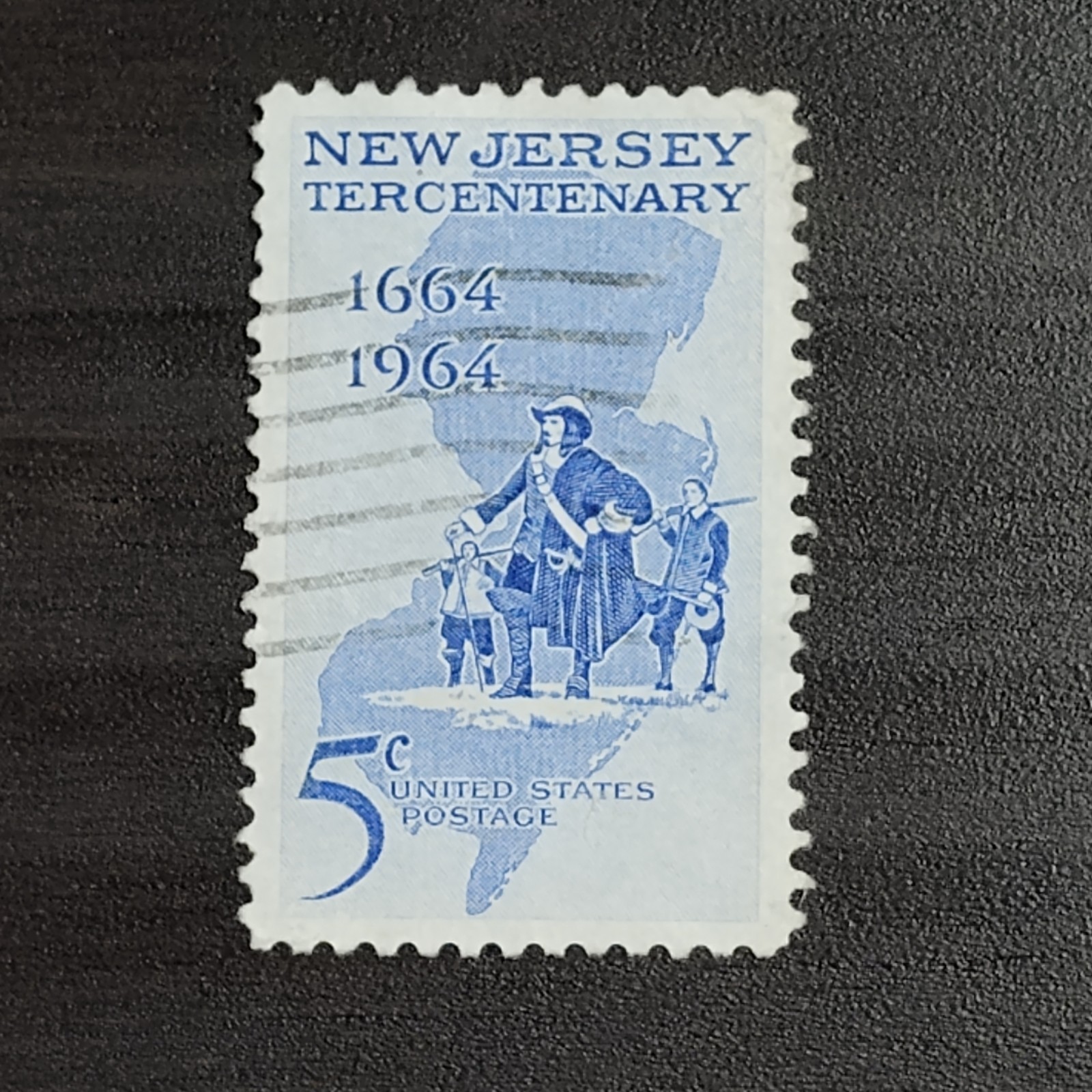 1964: 5 Cents, New Jersey Tercentenary, Scott #1247 – Vintage USA Stamp