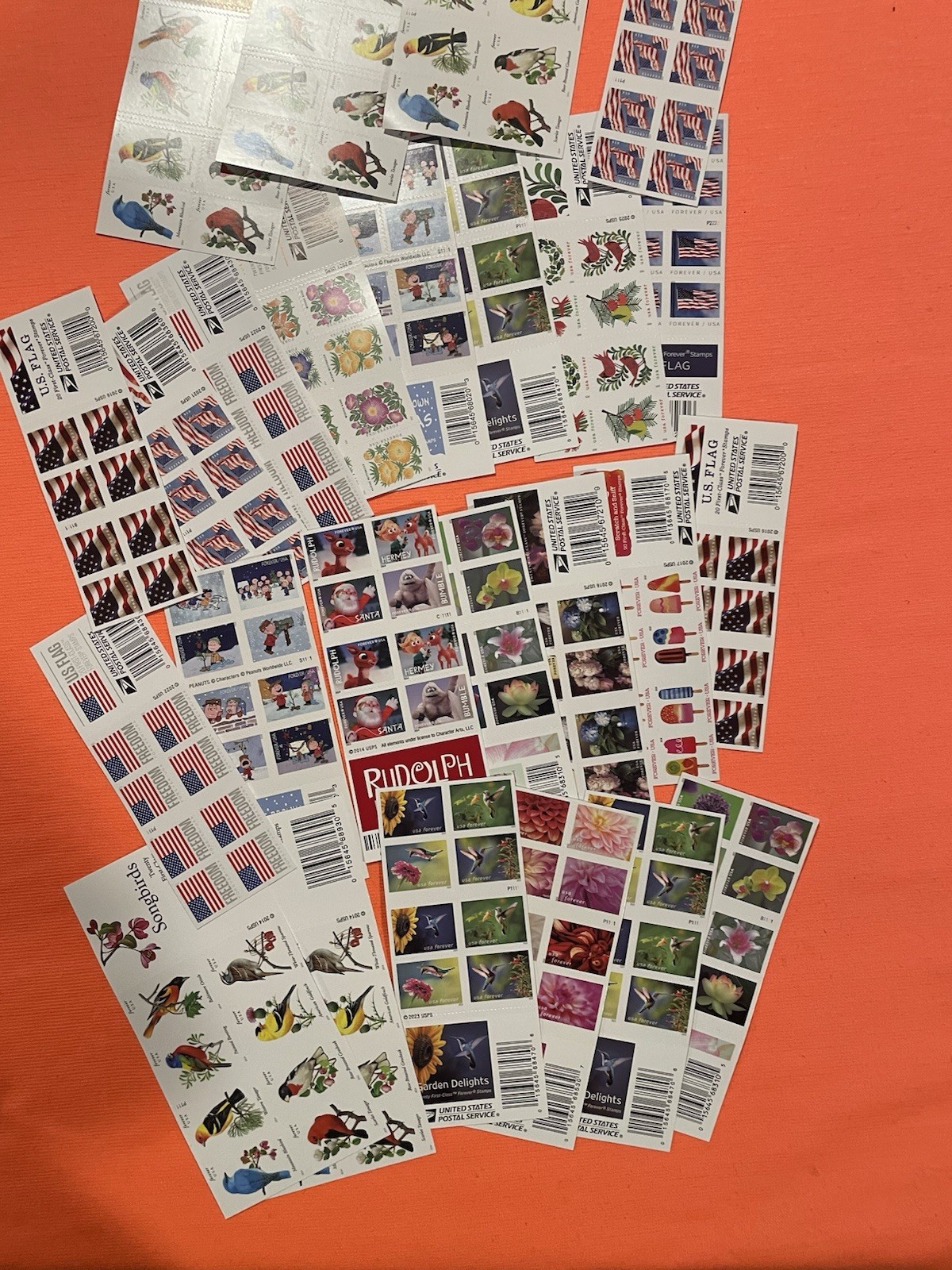 Huge USPS Forever Stamps 25 Booklets Of 20(500) PCS FV $390 MNH Unused