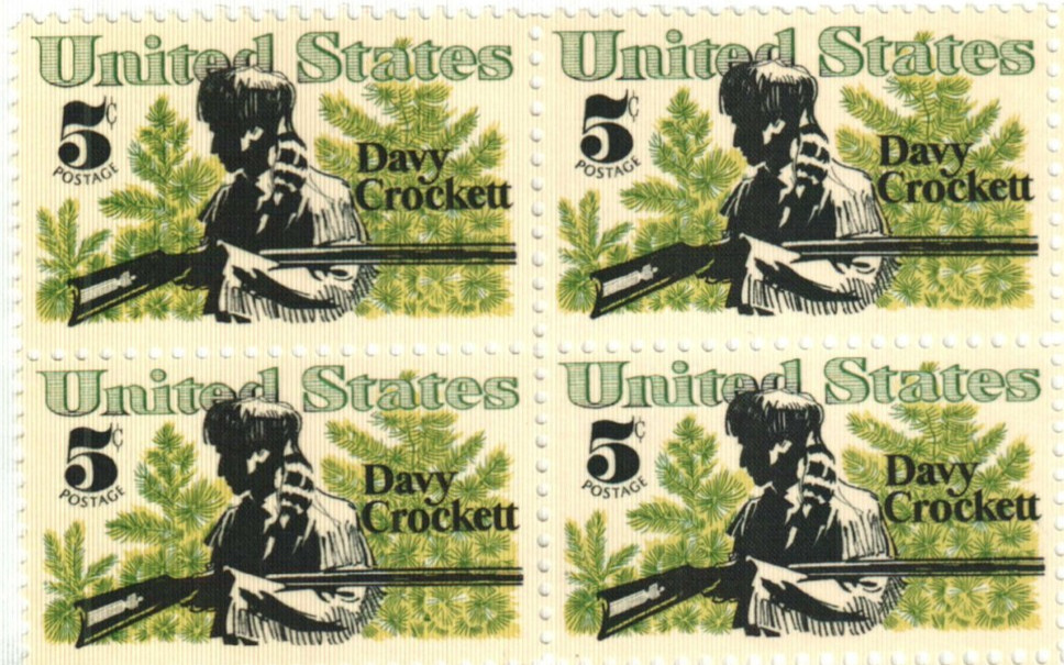 United States 5¢ 1967 Davy Crockett Postage Stamp #1330 x 100 Singles