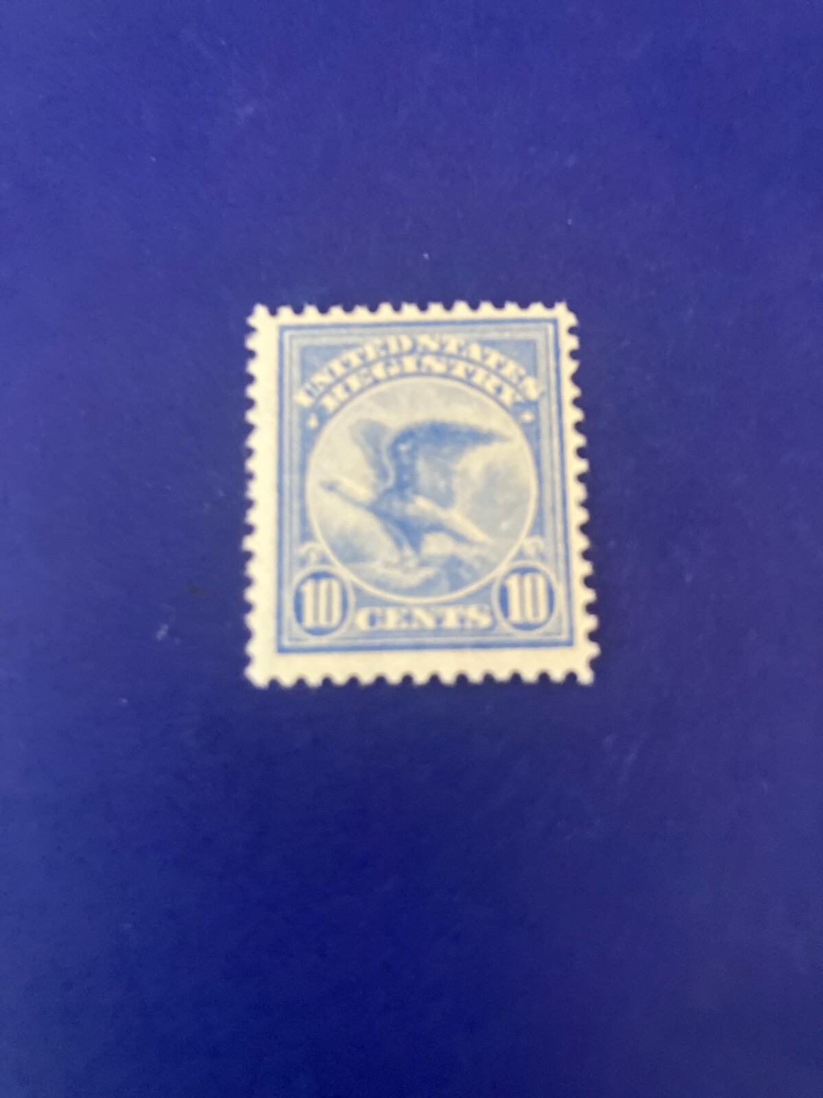 US # F1 10 cents Ultramarine VF NH Registration Stamp
