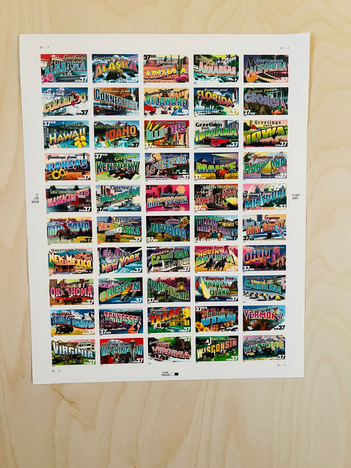 US SCOTT 3561 – 3610 SHEET OF 50 GREETINGS 34¢ CENT FACE Stamps