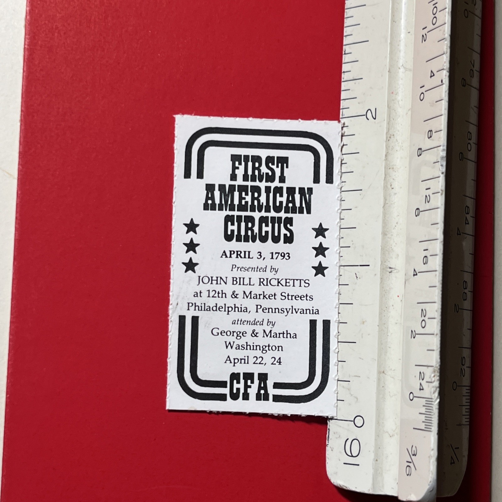 1975 Bicentennial Commemorative Stamp Harrisburg Pa First American Circus – L1