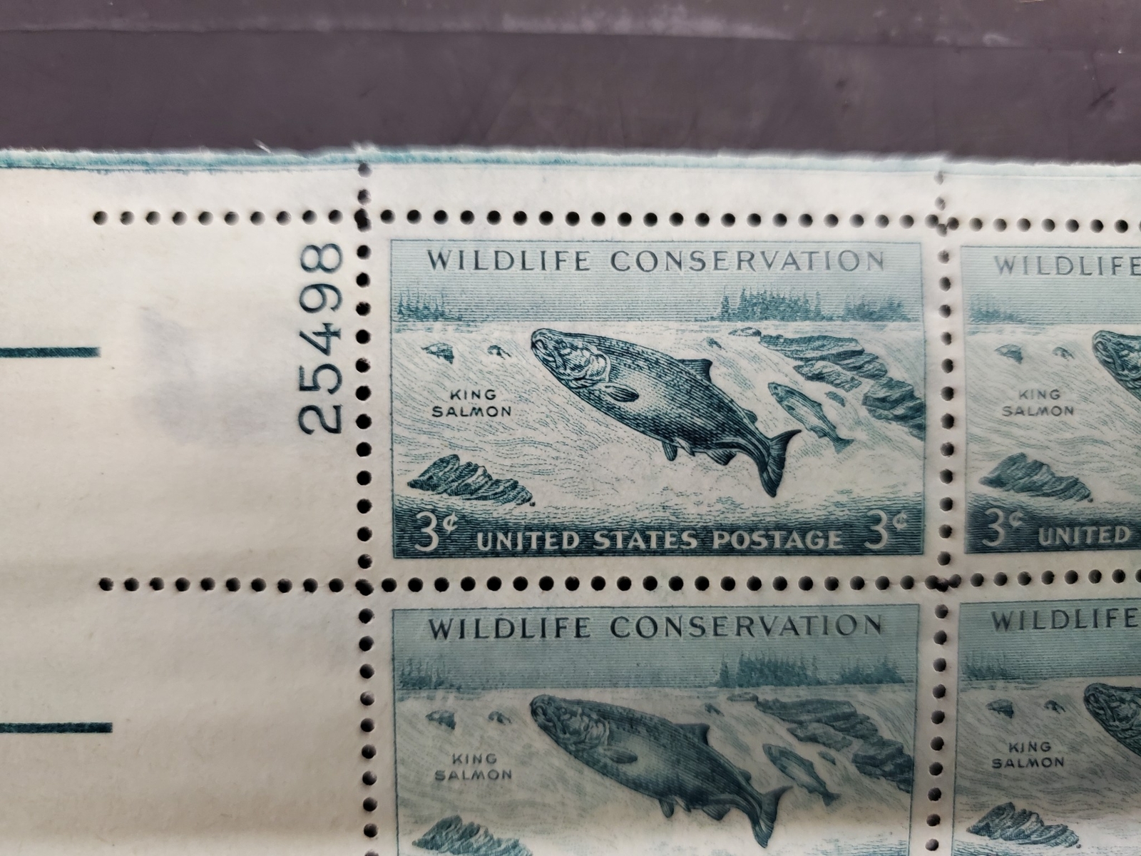 Vtg ’56 King Salmon Wildlife Conservation 3 Cent USPS Postage Stamp Sheet 50