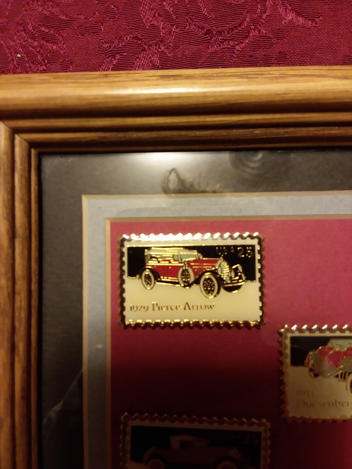 25 Cent Postage Stamps Automobile Design Pinbacks In Frame By Jonathan Grey