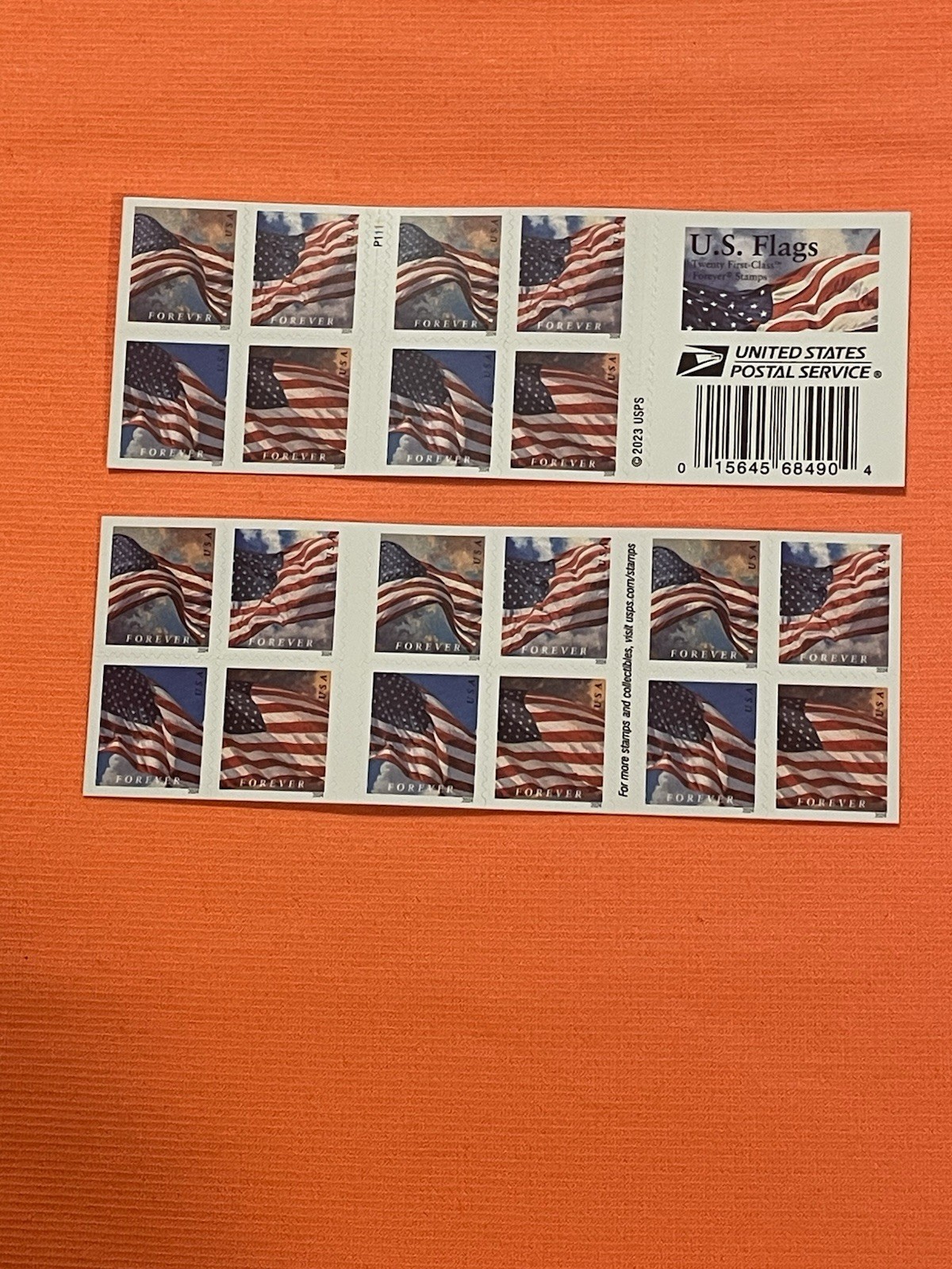 USPS Forever Stamps US Flags (2023) Full Booklet Of 20 Stamps Mint Never Hinged
