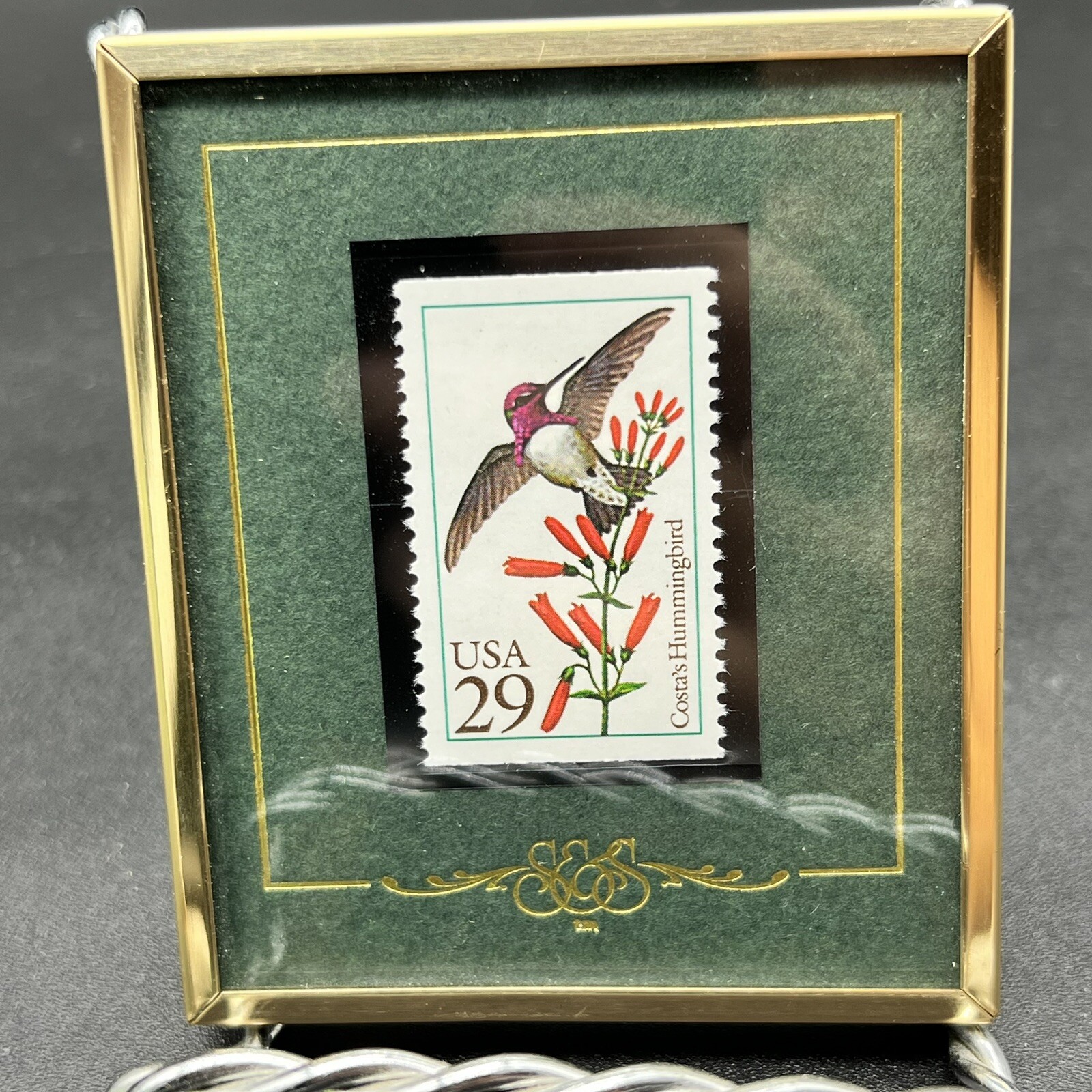 Vintage Framed 1993 Stamps & Stories Commemorative Stamp – Costa’s Hummingbird