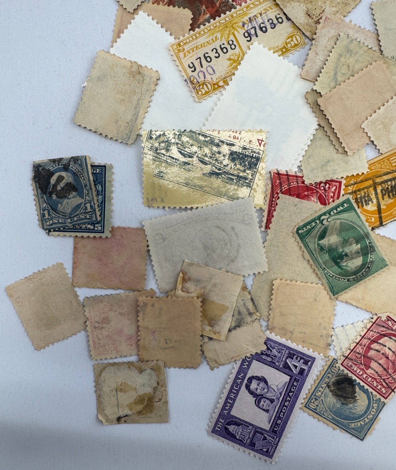 Vintage US Stamp Mixture Lot 75 and more Used Stamps Washington Franklin Revenue