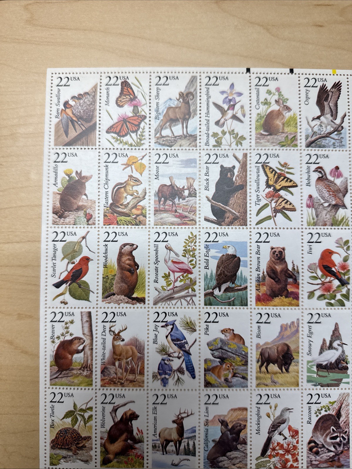 2 SHEETS US SCOTT 2286 – 2335 OF 50 WILDLIFE STAMPS 22 CENT FACE MNH