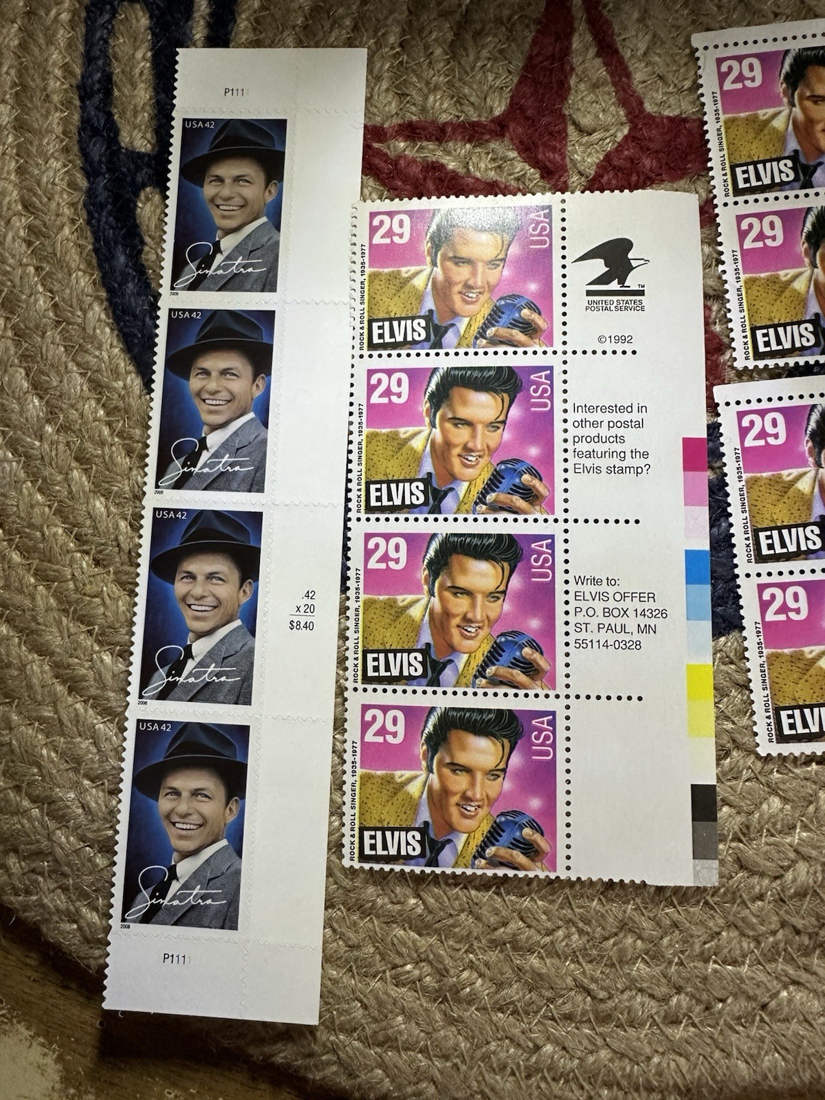 Elvis Presley And Frank Sinatra Stamps