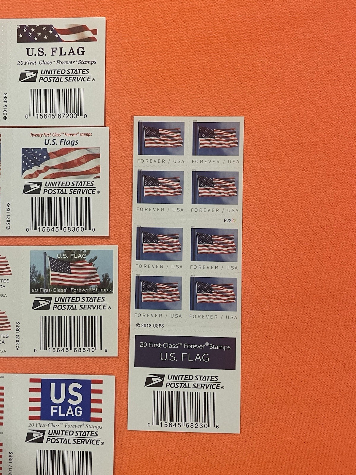 USPS Forever Stamps- Mixed Variety USA Flags Lot Of 5 Books (100) PCS MNH 3E