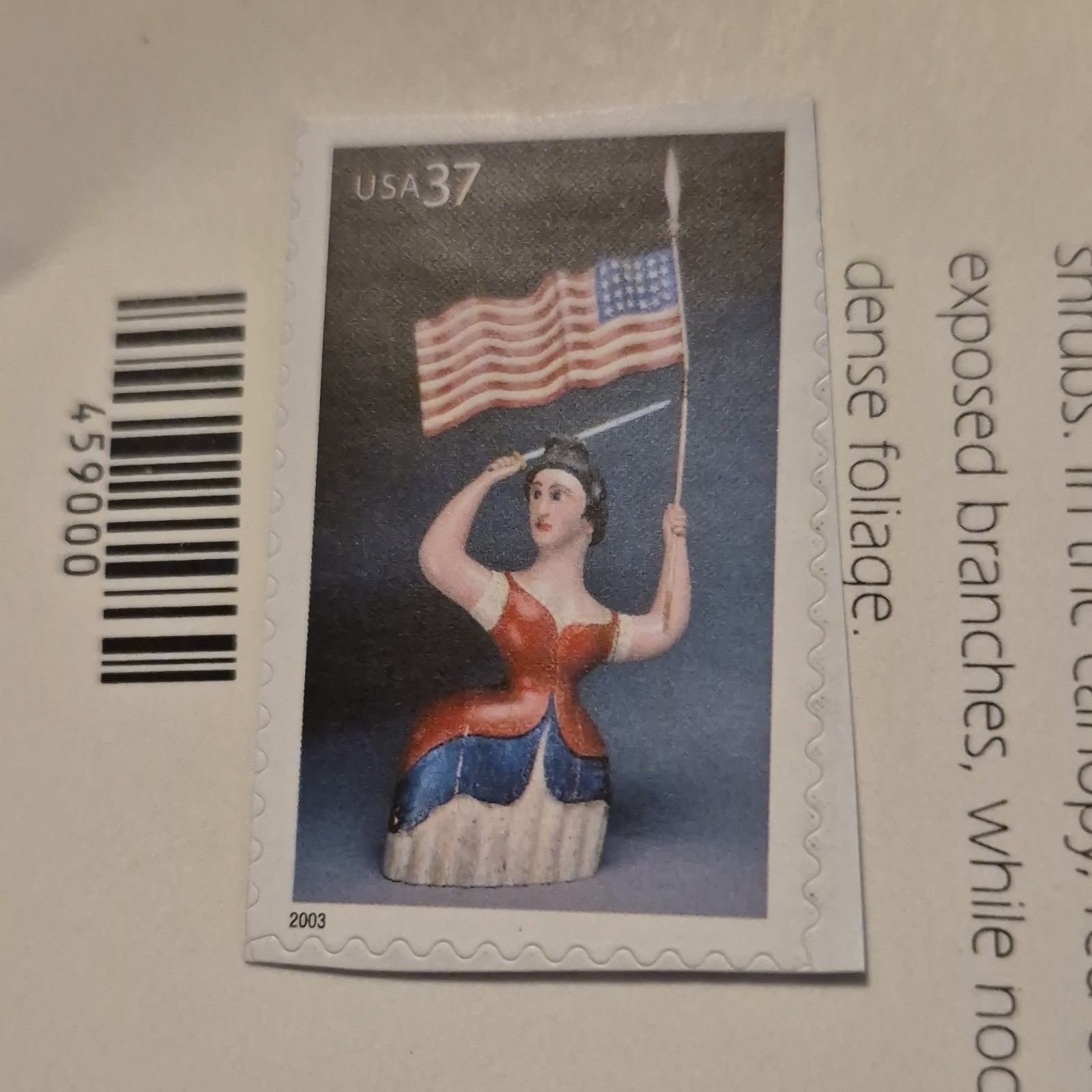 American Flag 37 Cent USA Postage Stamp Multicolor United States