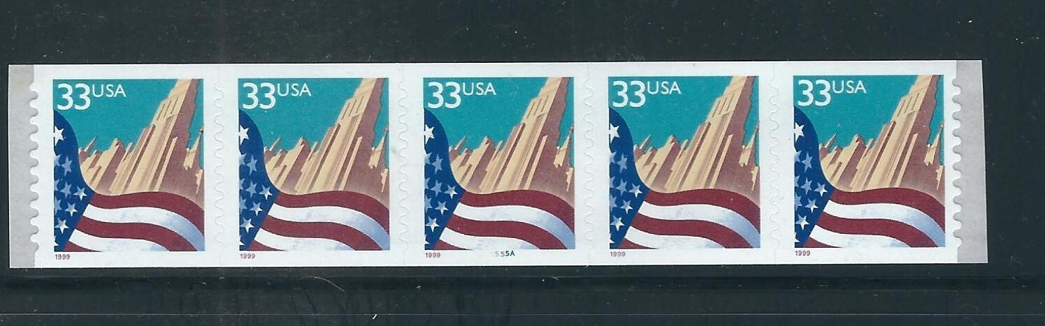USA SC # 3281 Flag and the City . PNC # 5555A . MNH