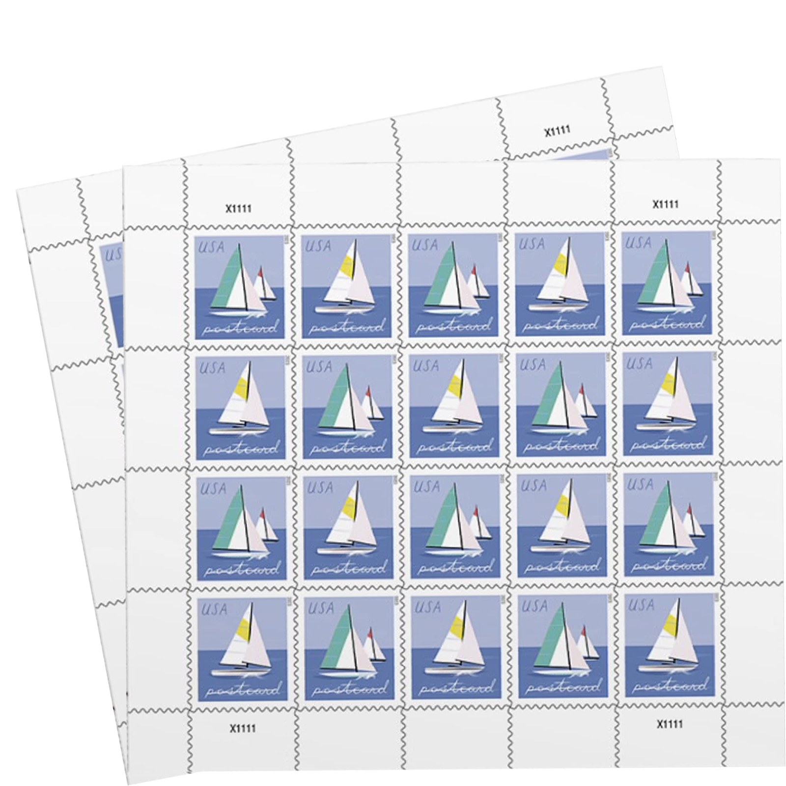 USPS Forever Postcard Stamps Sailboats 40 Self Adhesive Postage Stamps