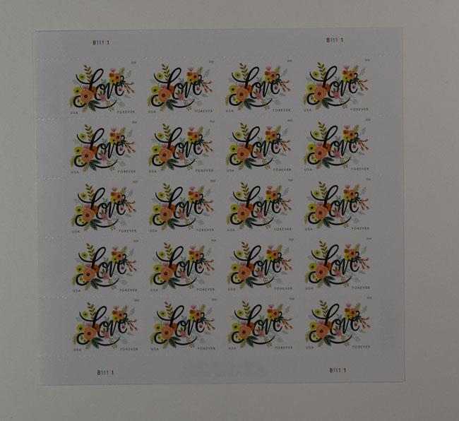 US SCOTT 5255 PANE OF 20 LOVE FLOURISHES FOREVER STAMPS MNH
