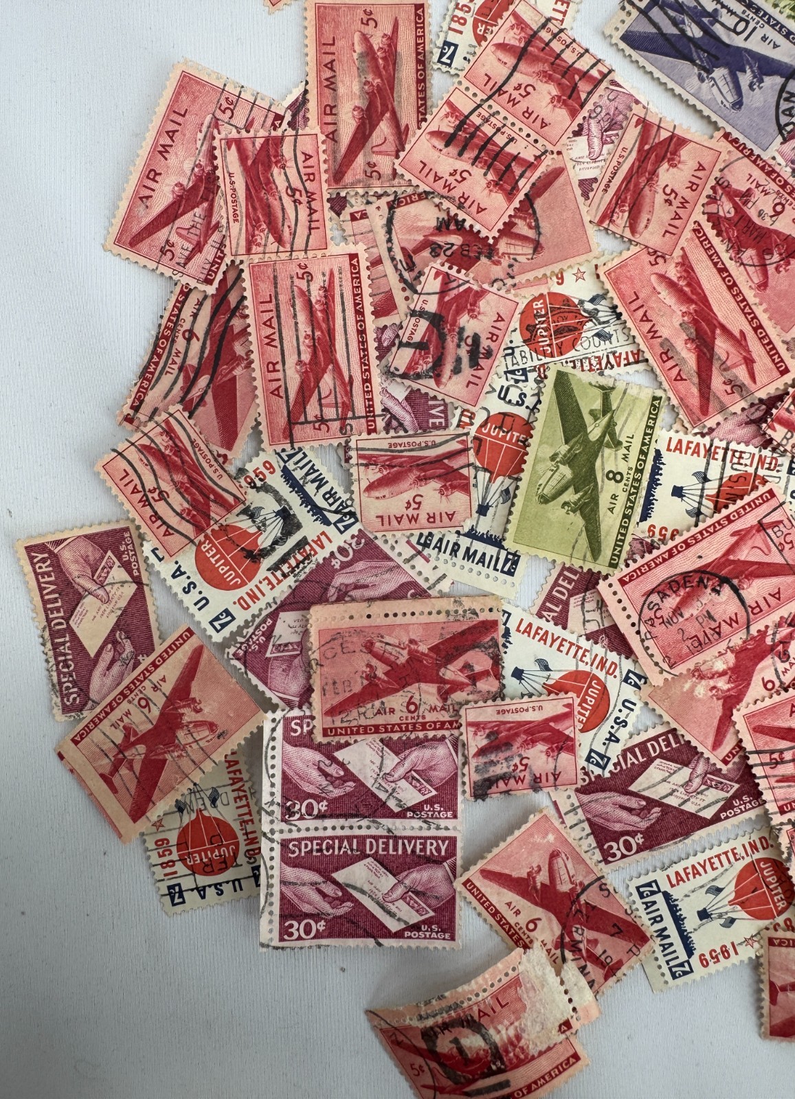 Canceled Vintage Used US Airmail and Transportation Stamp Lot 150 plus